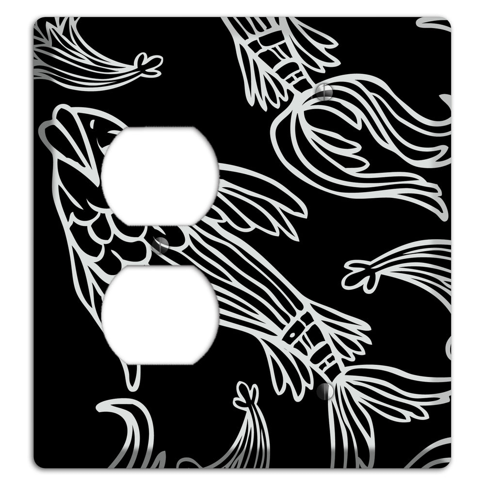 Black and White Koi Duplex / Blank Wallplate