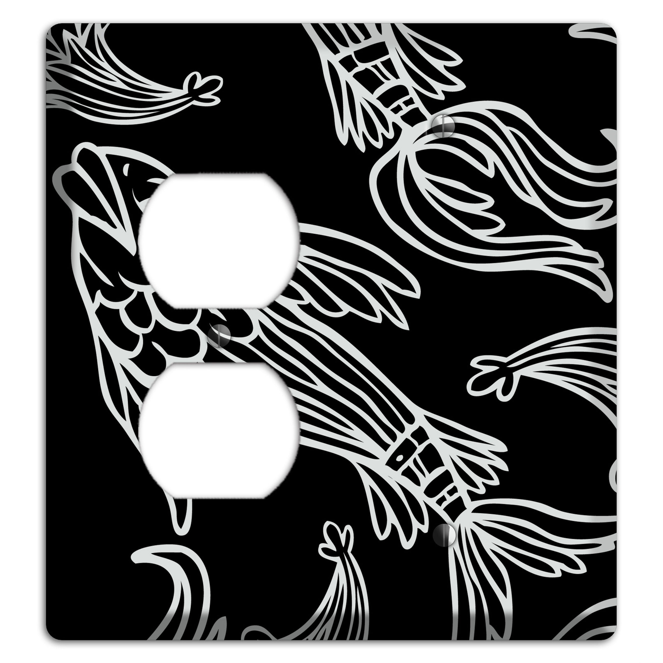 Black and White Koi Duplex / Blank Wallplate