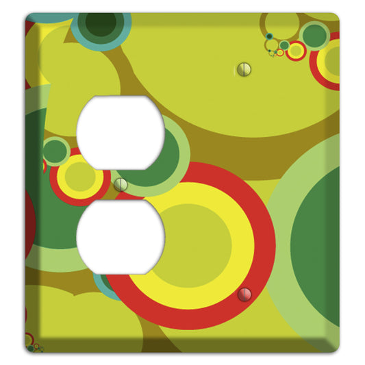 Green and Yellow Abstract Circles Duplex / Blank Wallplate