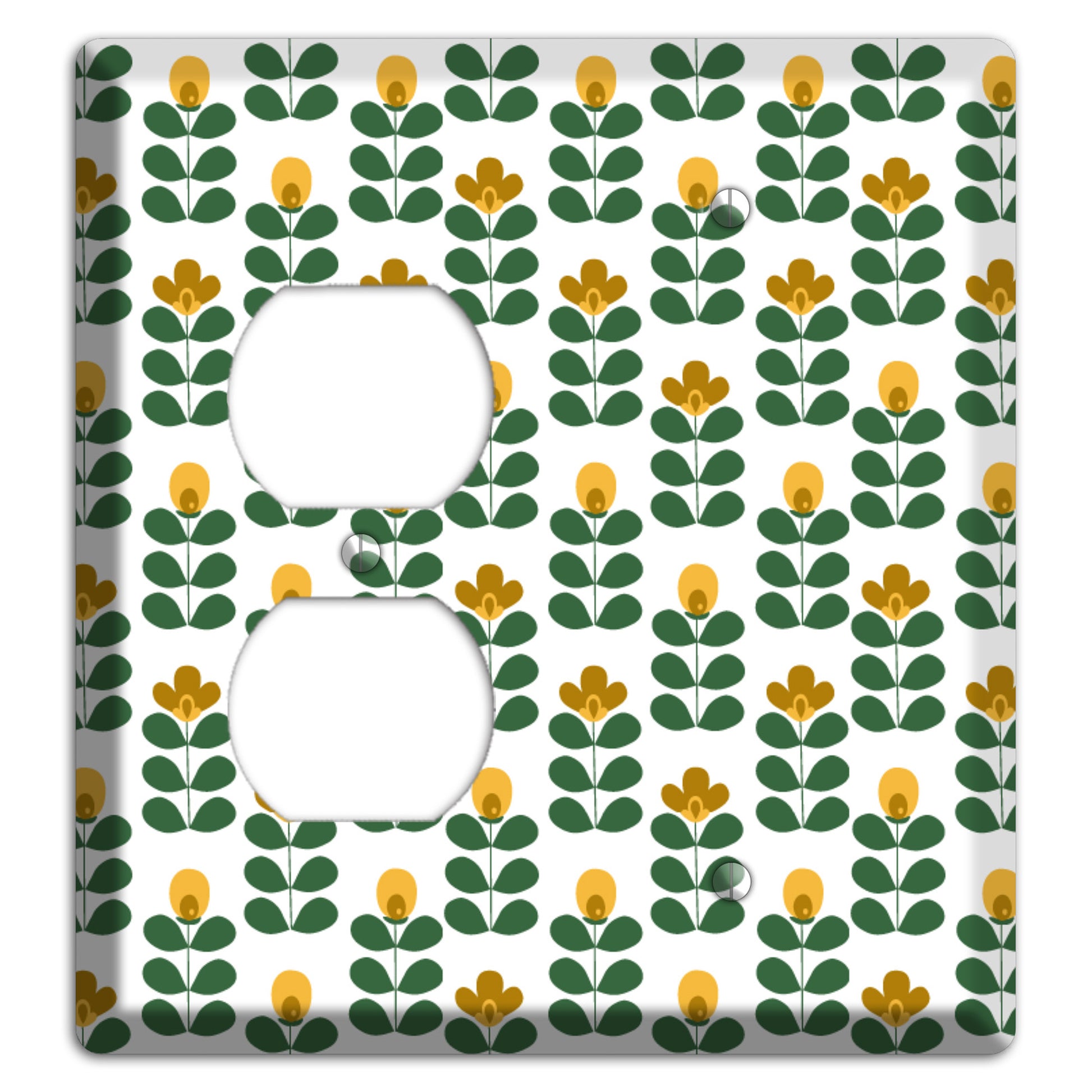 Multi Mustard Deco Floral Half Drop Duplex / Blank Wallplate
