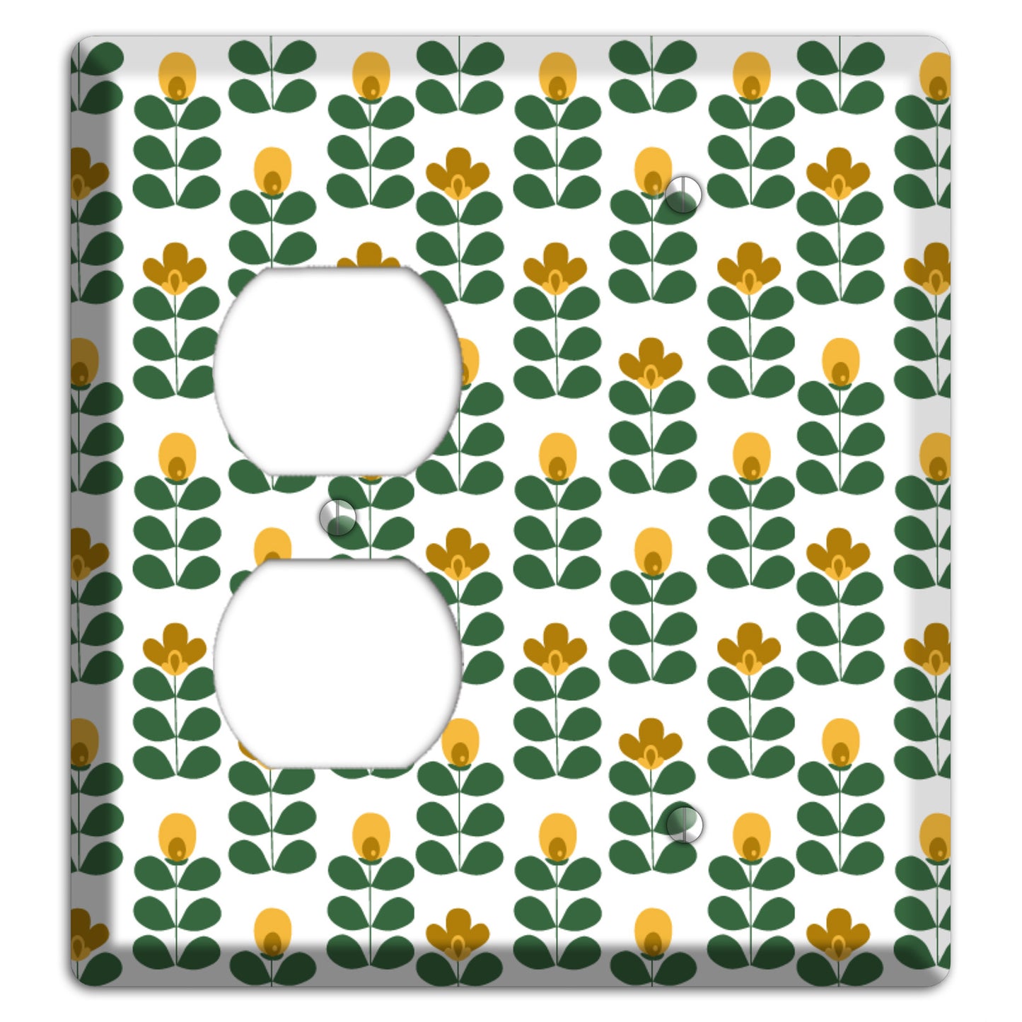Multi Mustard Deco Floral Half Drop Duplex / Blank Wallplate