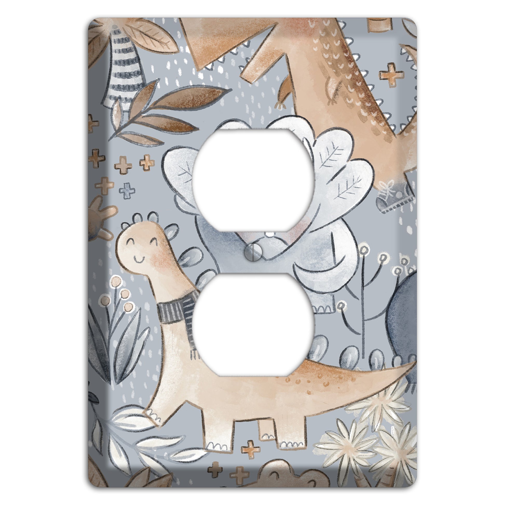 Dinosaur Friends Duplex Outlet Wallplate