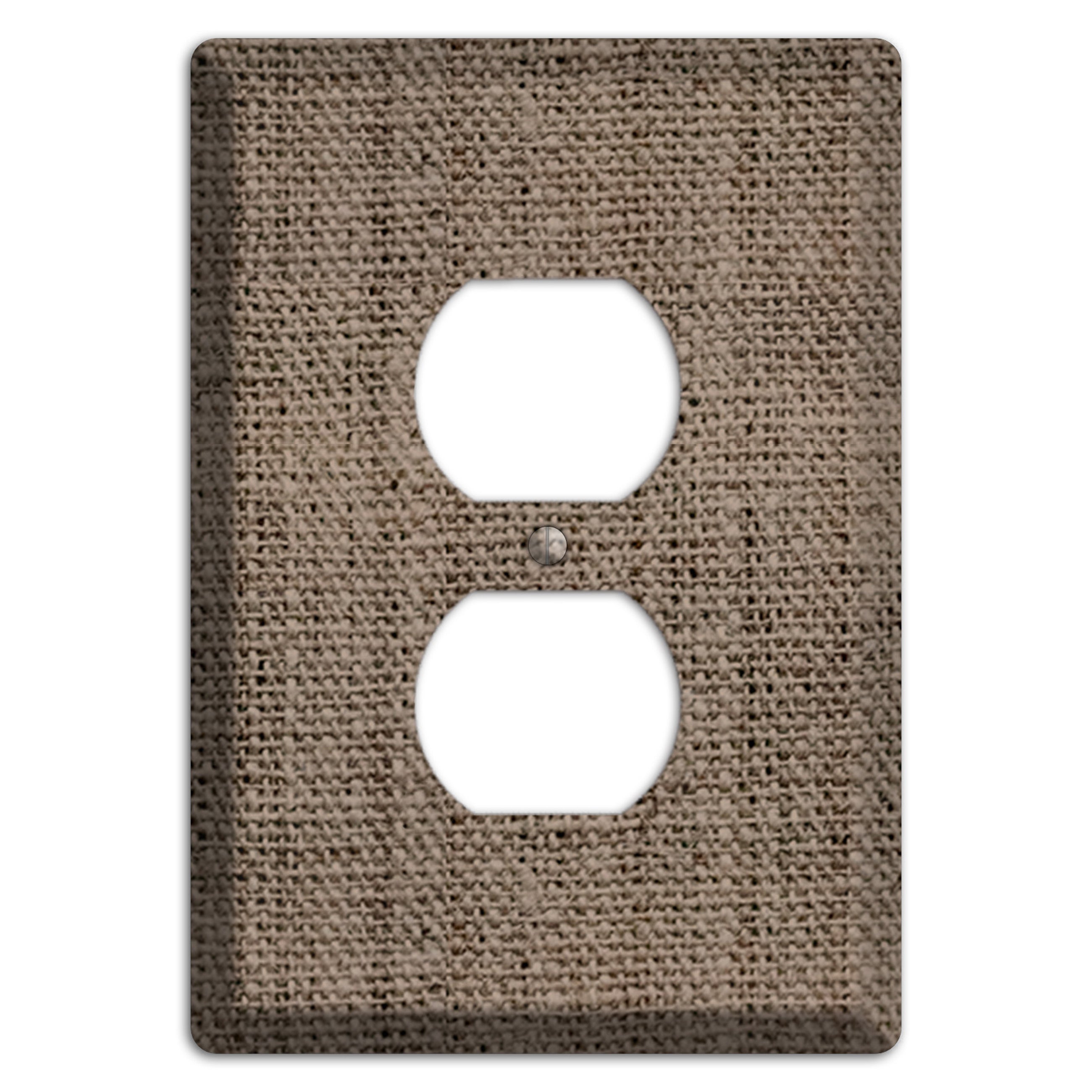 Coffee Burlap Duplex Outlet Wallplate