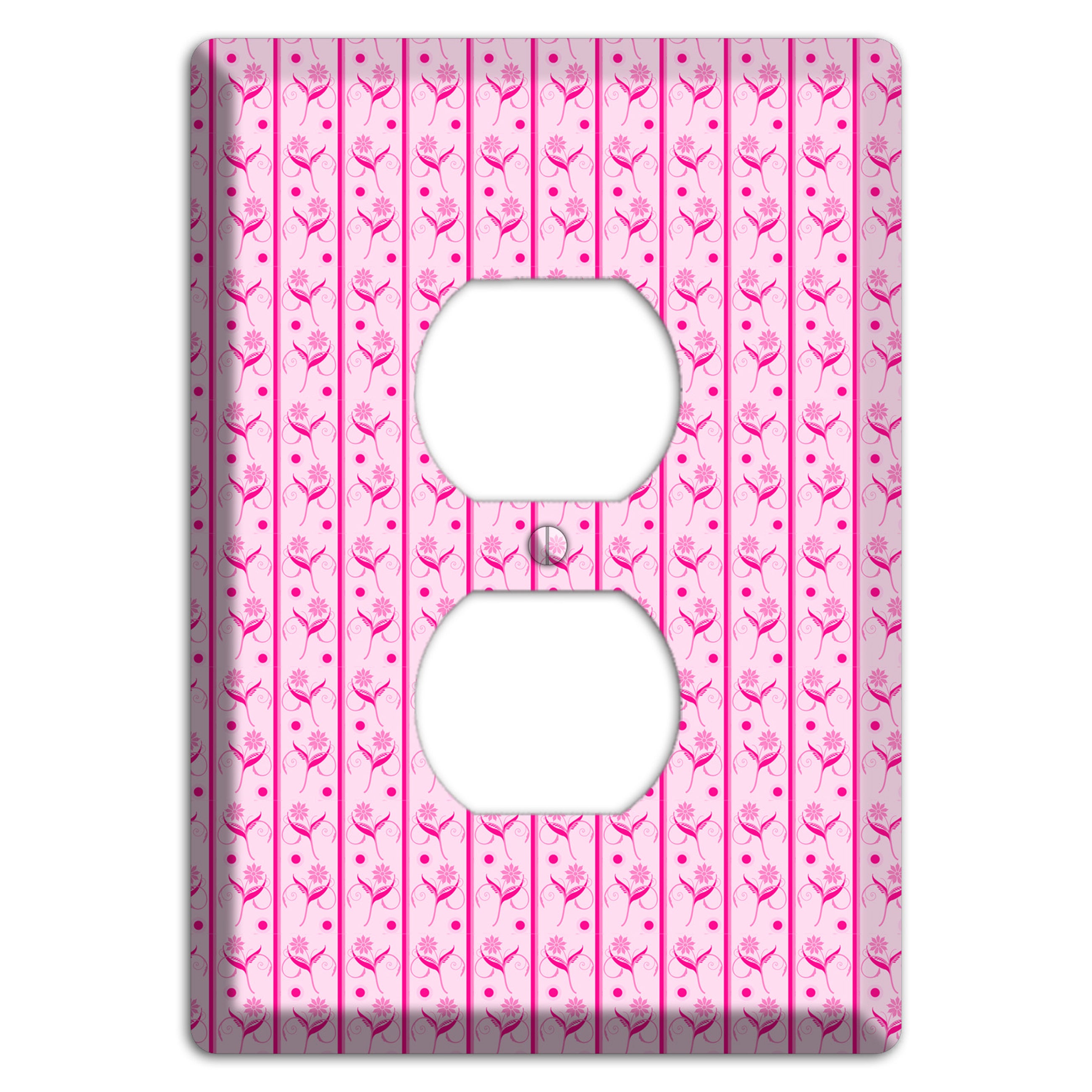Pink Small Floral Pattern Duplex Outlet Wallplate