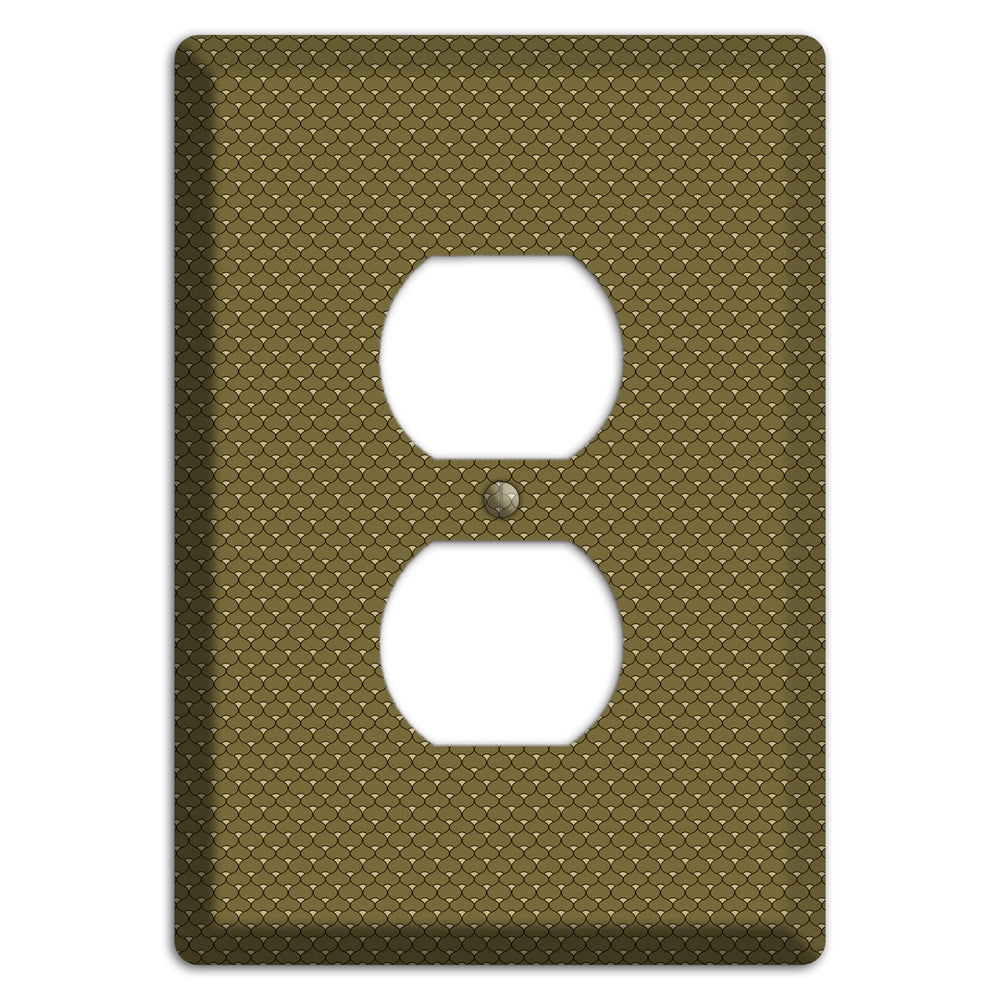 Brown Tiny Deco Scallop Duplex Outlet Wallplate