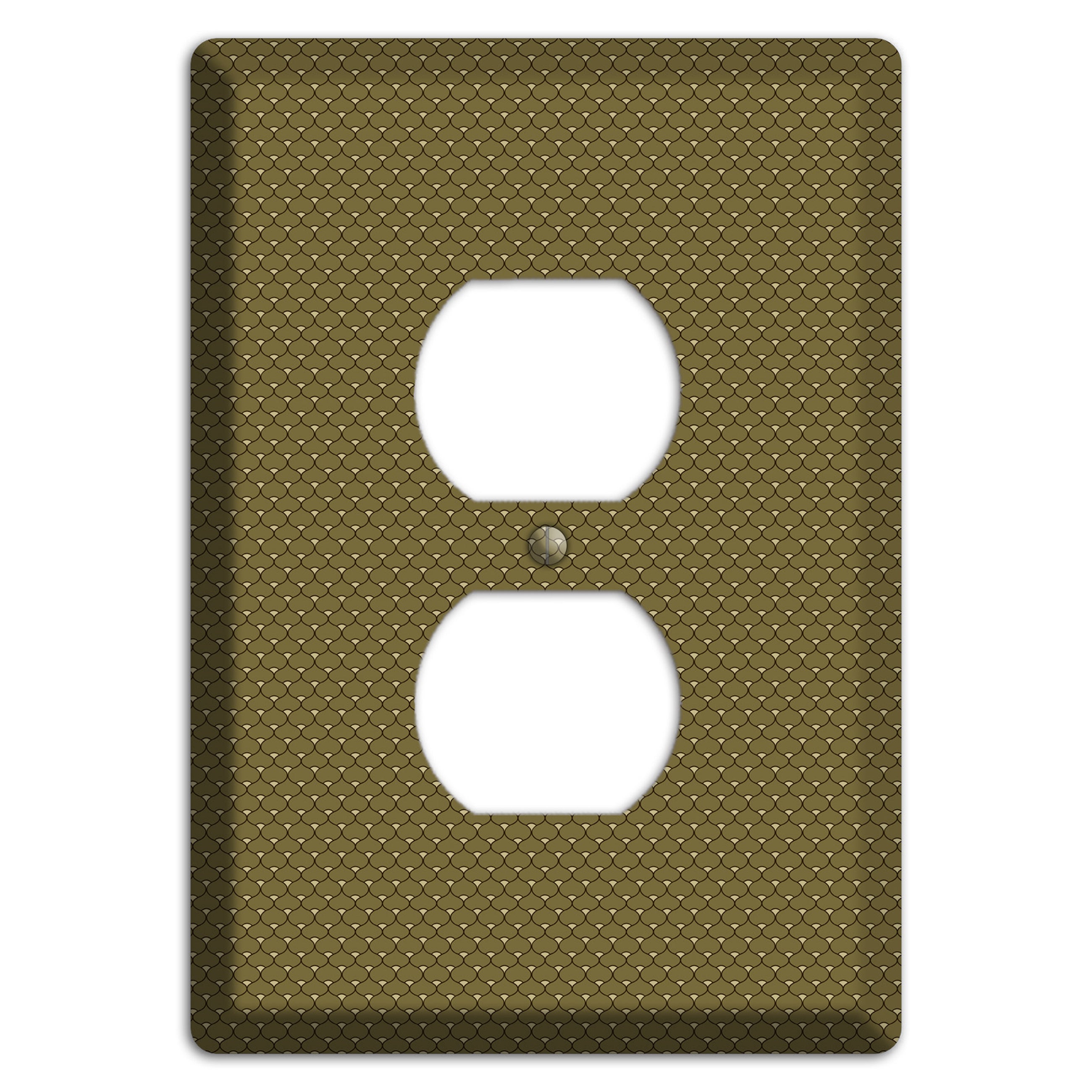 Brown Tiny Deco Scallop Duplex Outlet Wallplate