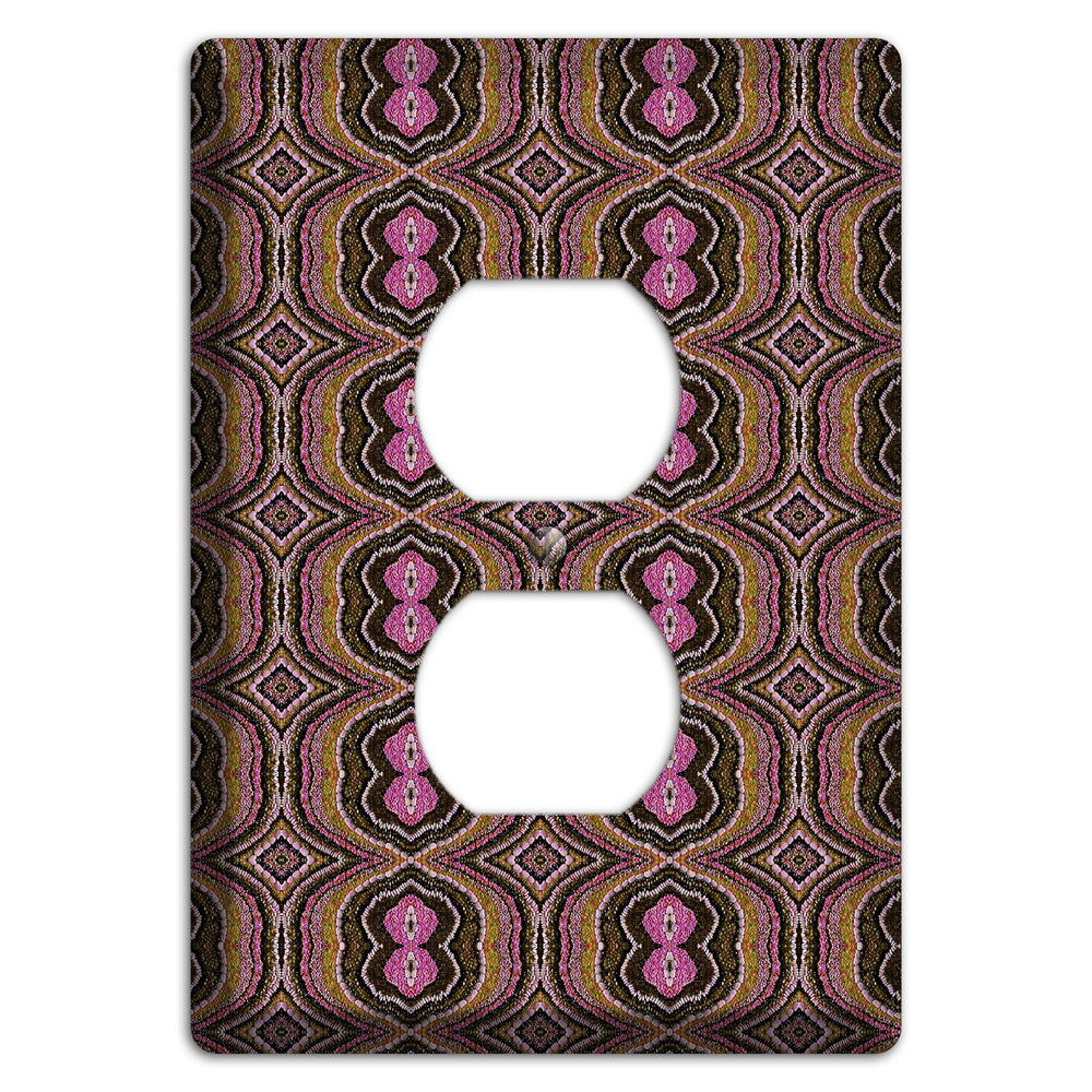 Pink and Brown Tapestry Duplex Outlet Wallplate