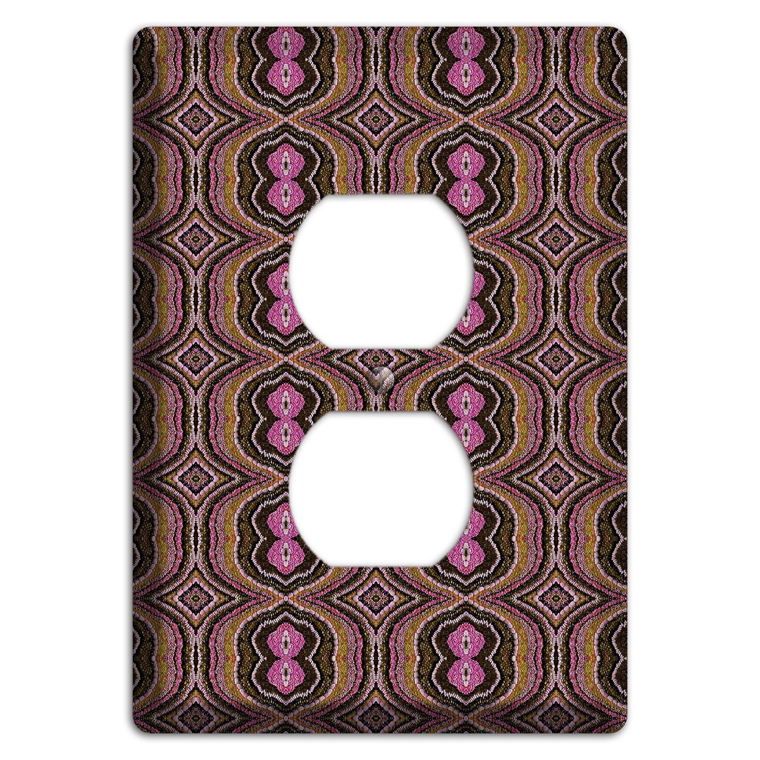 Pink and Brown Tapestry Duplex Outlet Wallplate
