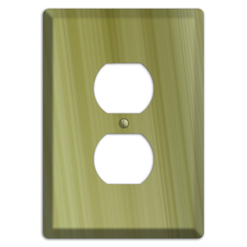 Olive Ray of Light Duplex Outlet Wallplate