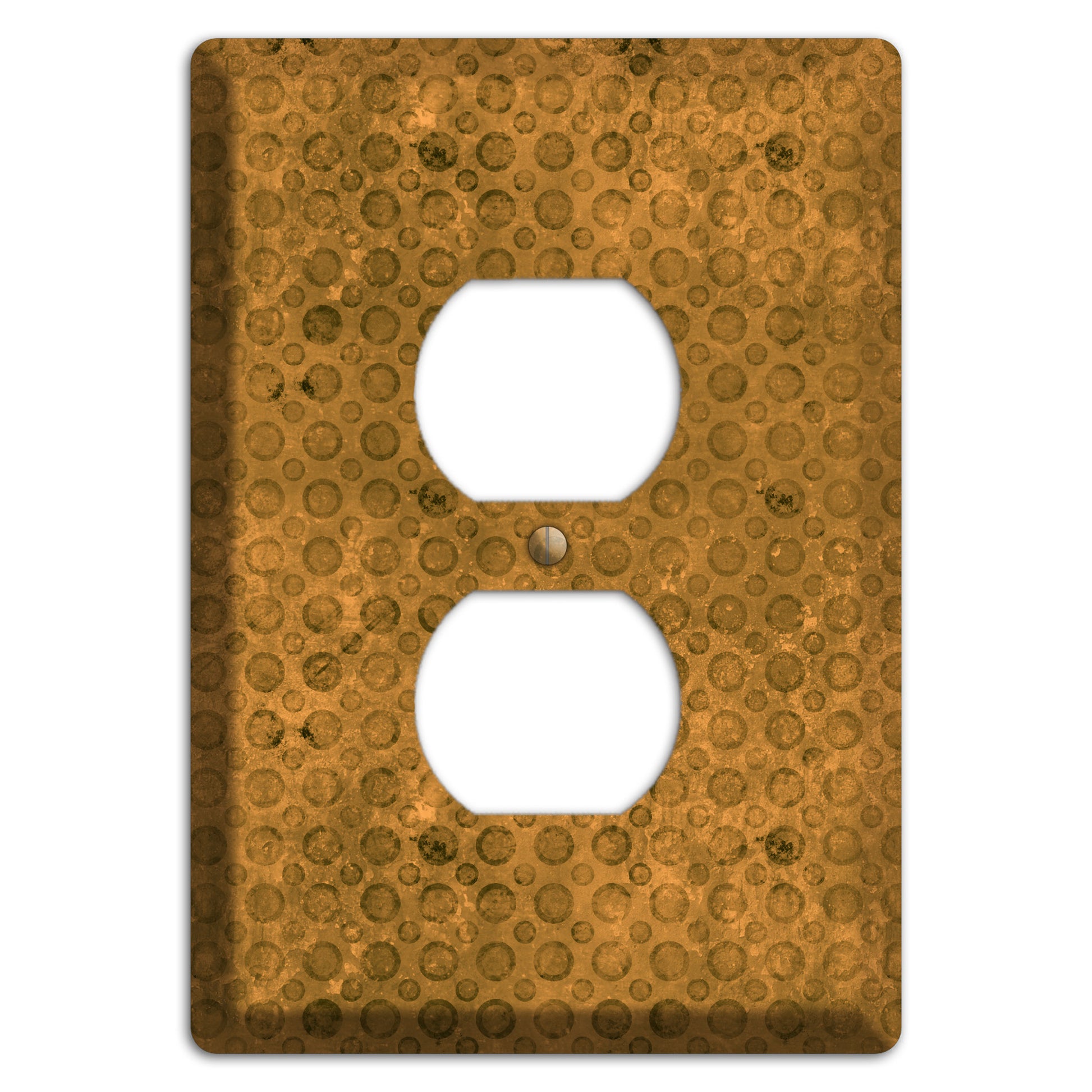 Mustard Circles Duplex Outlet Wallplate