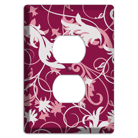 Fuschia and Pink Victorian Sprig Duplex Outlet Wallplate