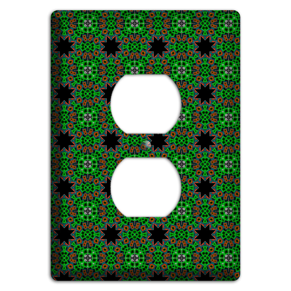 Green Foulard 2 Duplex Outlet Wallplate