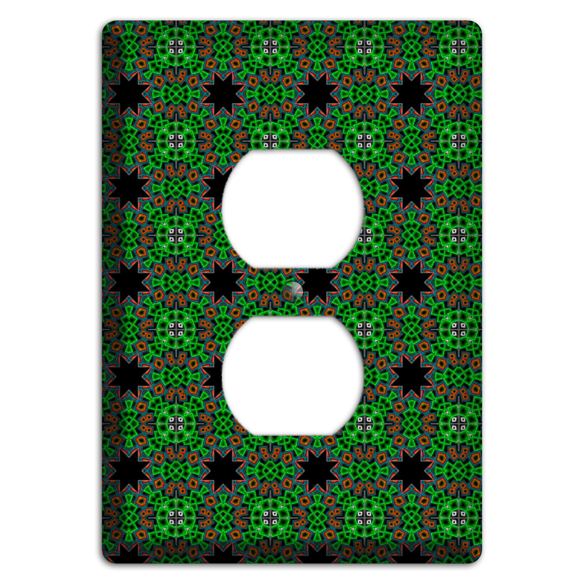 Green Foulard 2 Duplex Outlet Wallplate