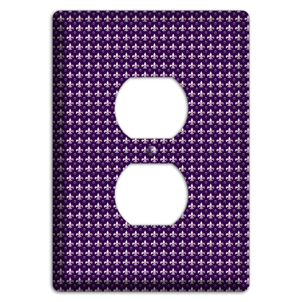Purple Fleur de Lis Duplex Outlet Wallplate