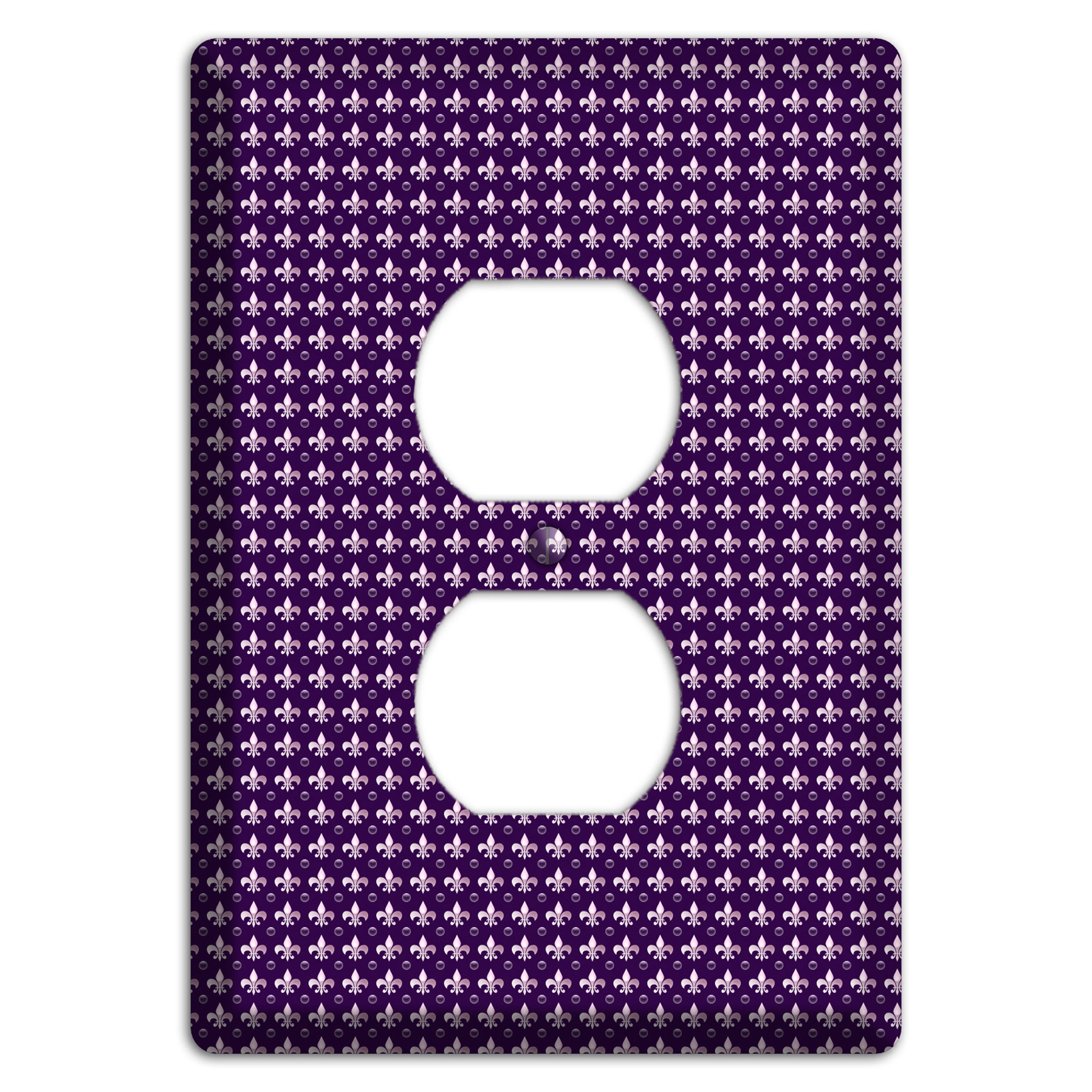Purple Fleur de Lis Duplex Outlet Wallplate