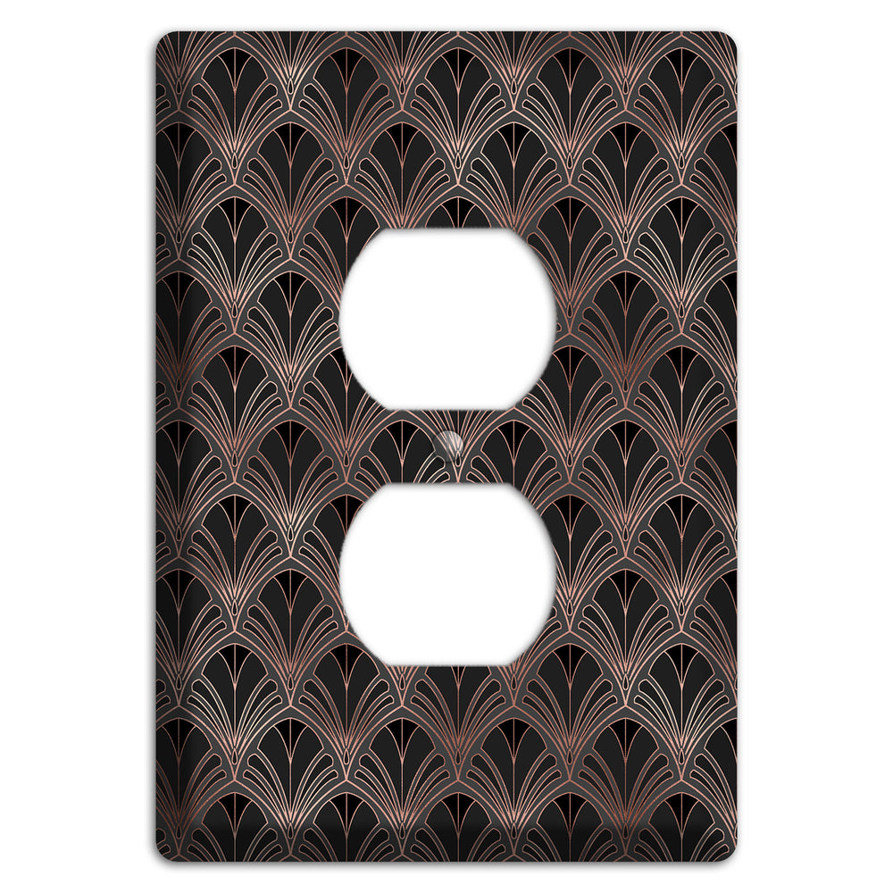 Black and Rose Deco Duplex Outlet Wallplate