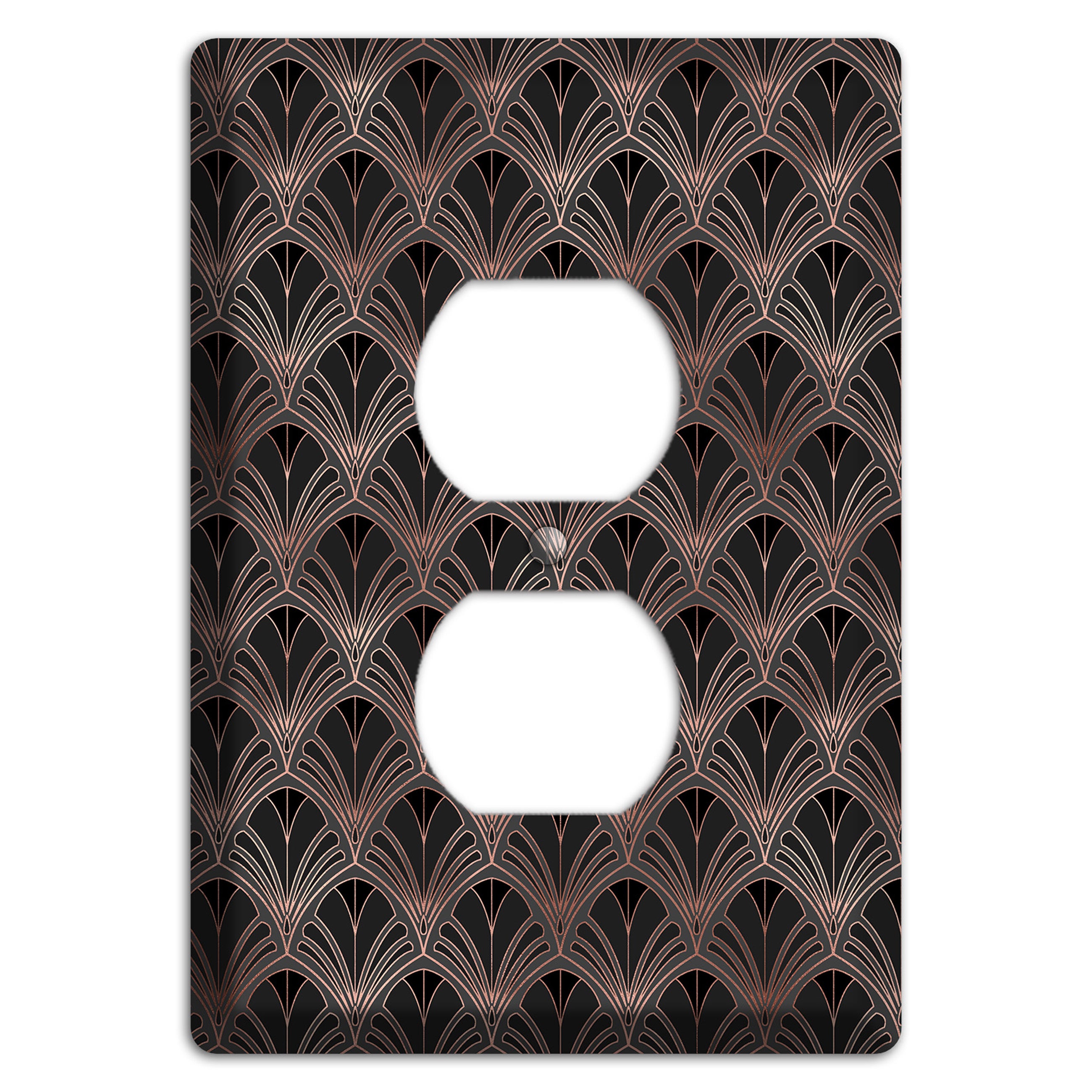 Black and Rose Deco Duplex Outlet Wallplate