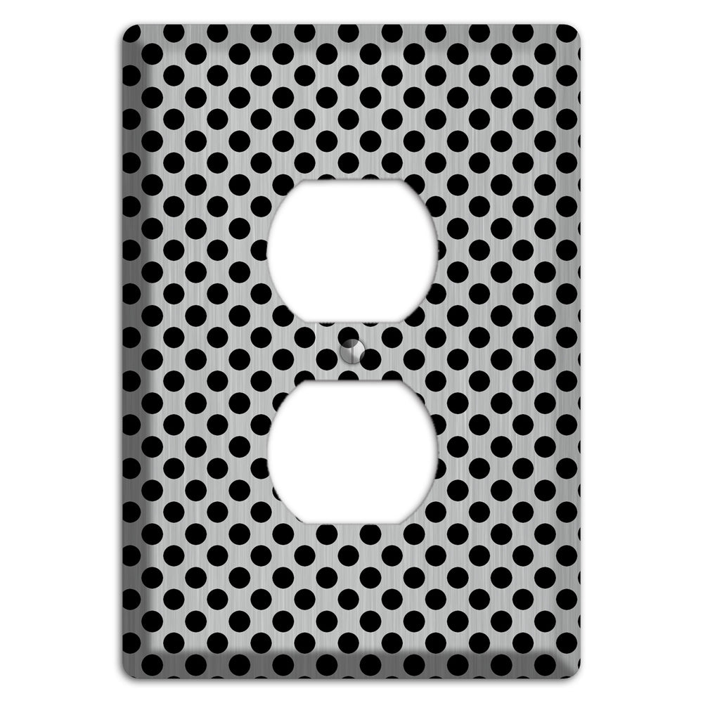 Packed Small Polka Dots Stainless Steel Duplex Outlet Wallplate