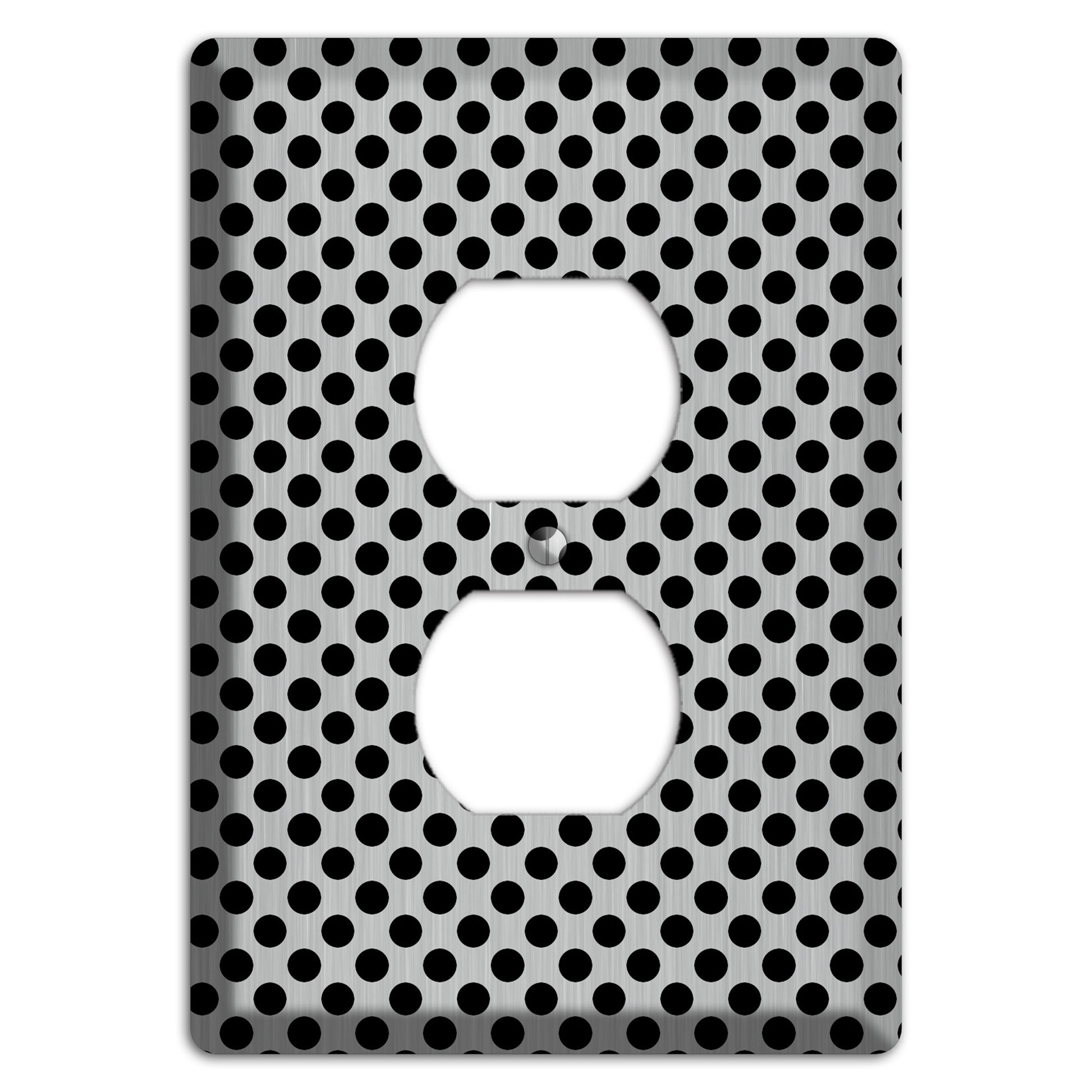 Packed Small Polka Dots Stainless Duplex Outlet Wallplate