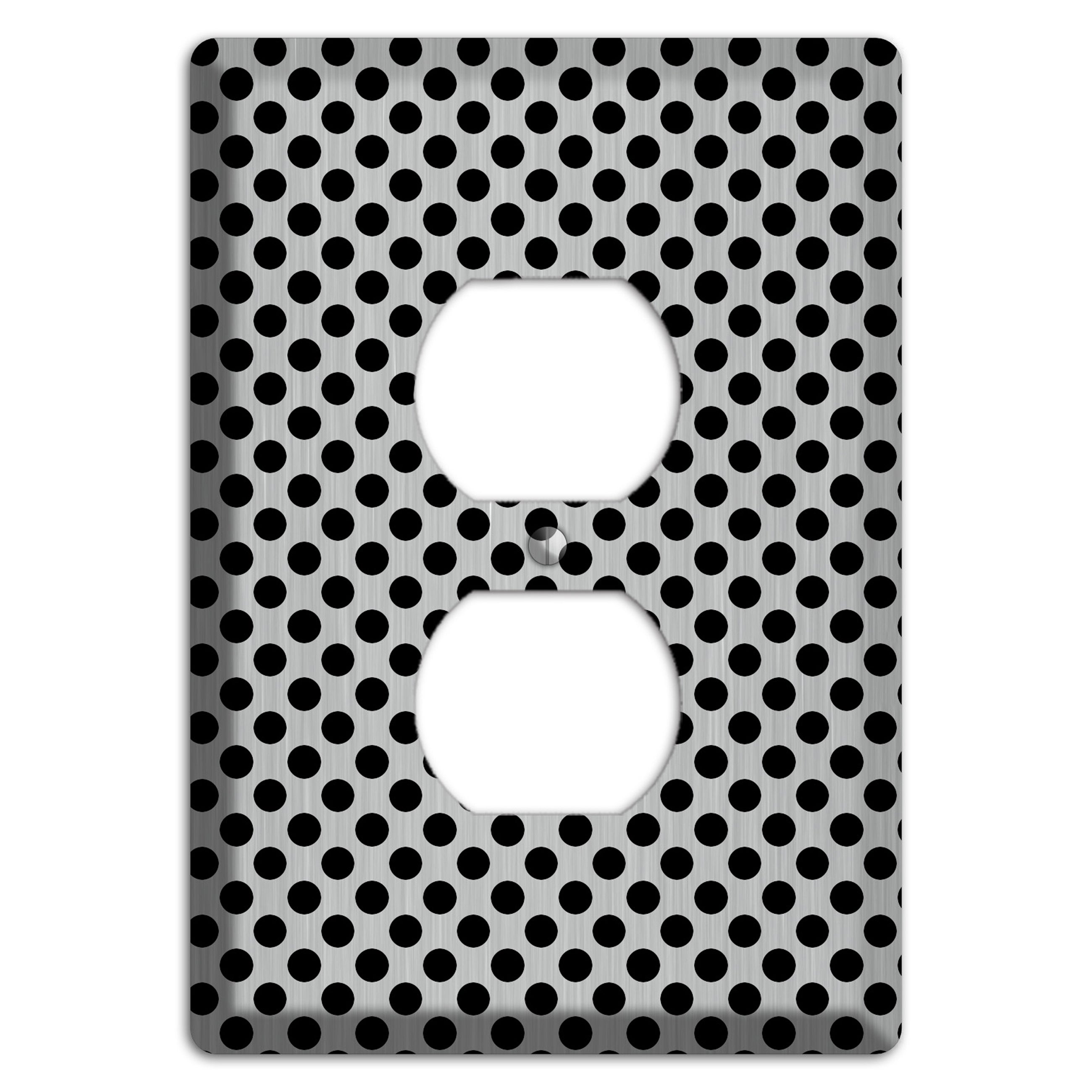 Packed Small Polka Dots Stainless Duplex Outlet Wallplate