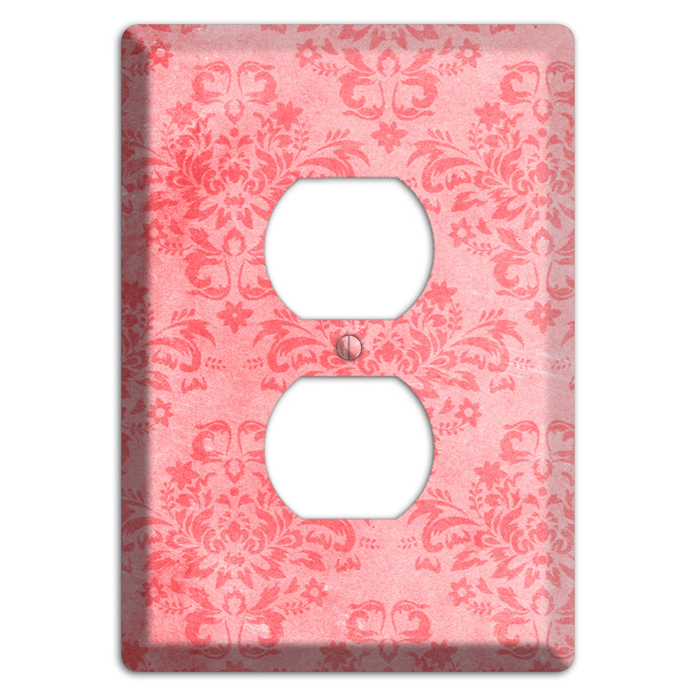 Rose Bud Soft Coral Duplex Outlet Wallplate