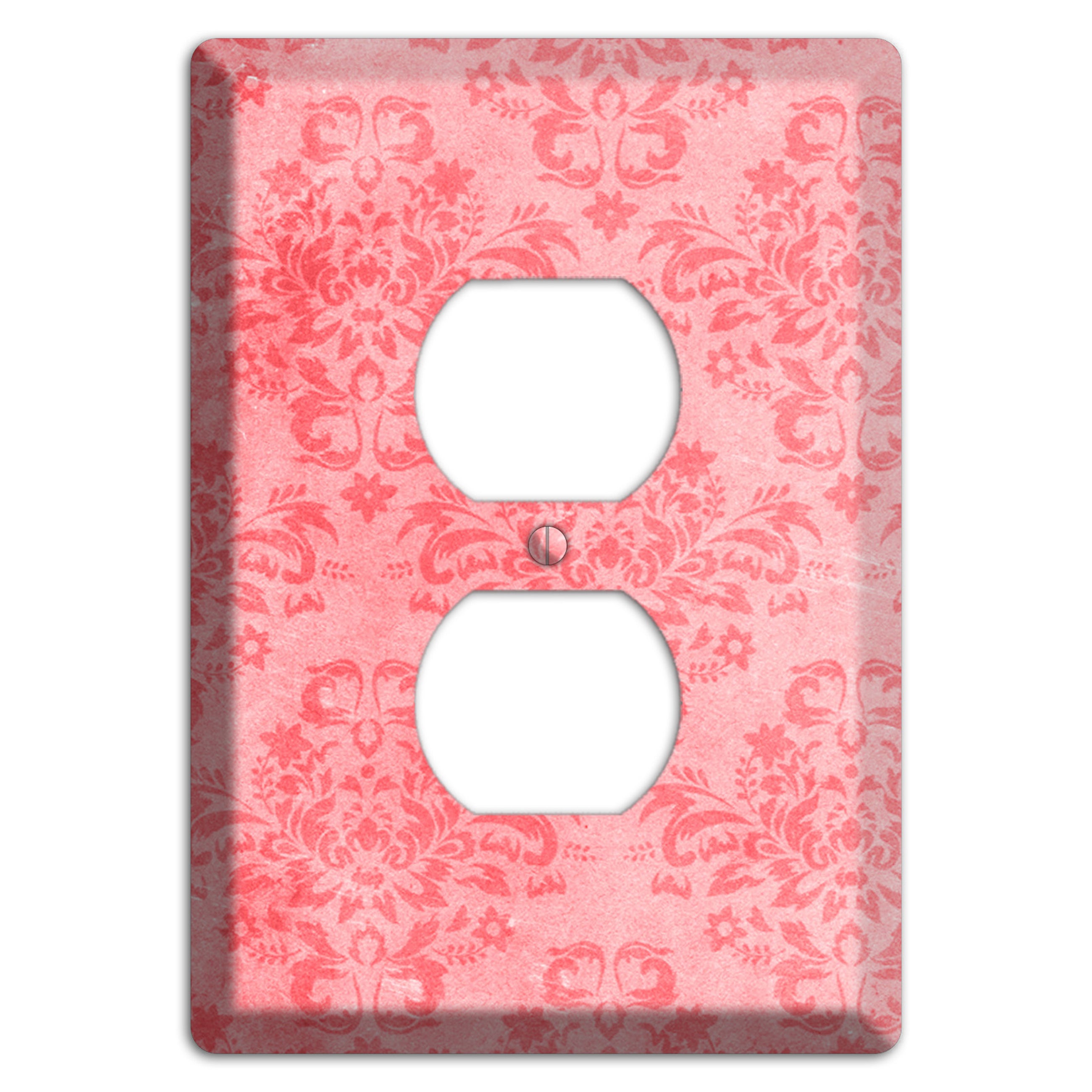 Rose Bud Soft Coral Duplex Outlet Wallplate