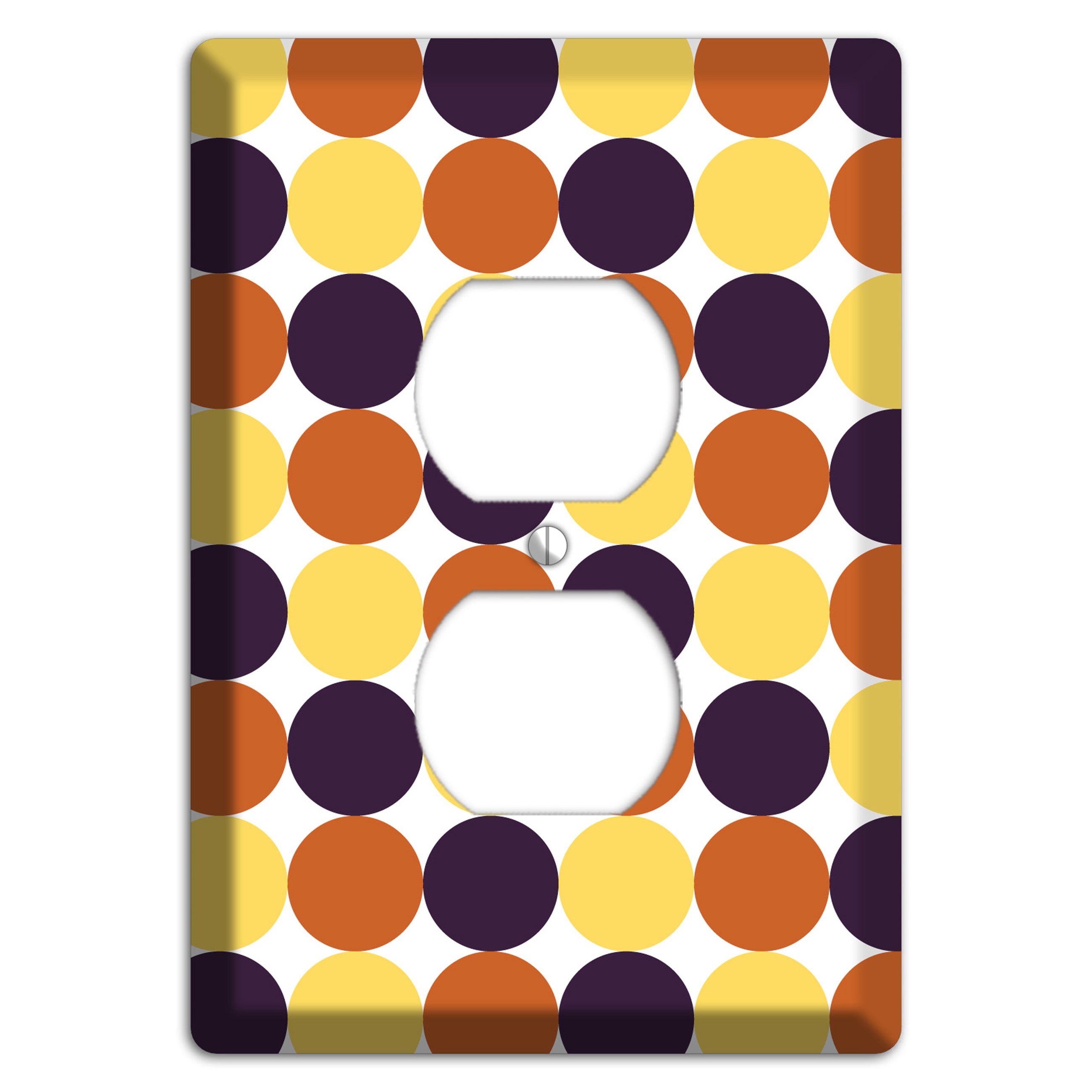 Yellow Umber Black Dots Duplex Outlet Wallplate