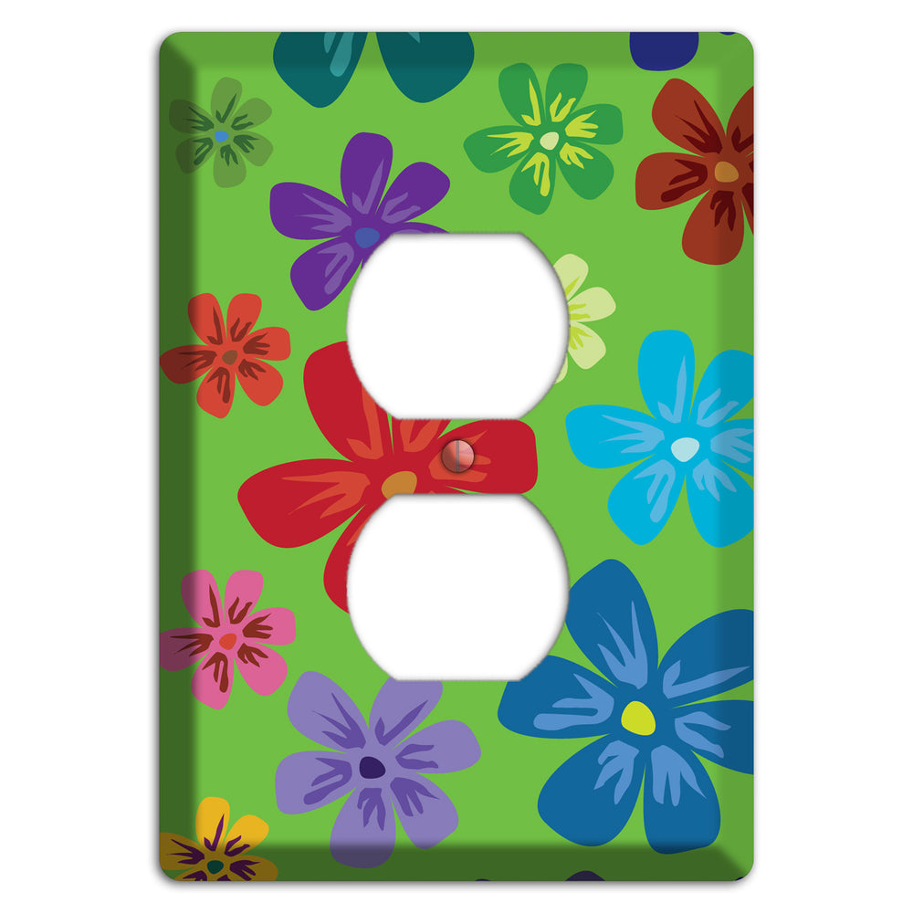 Orange Flowers Duplex Outlet Wallplate