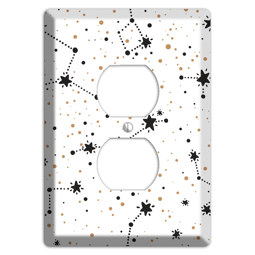 Constellations White Duplex Outlet Wallplate
