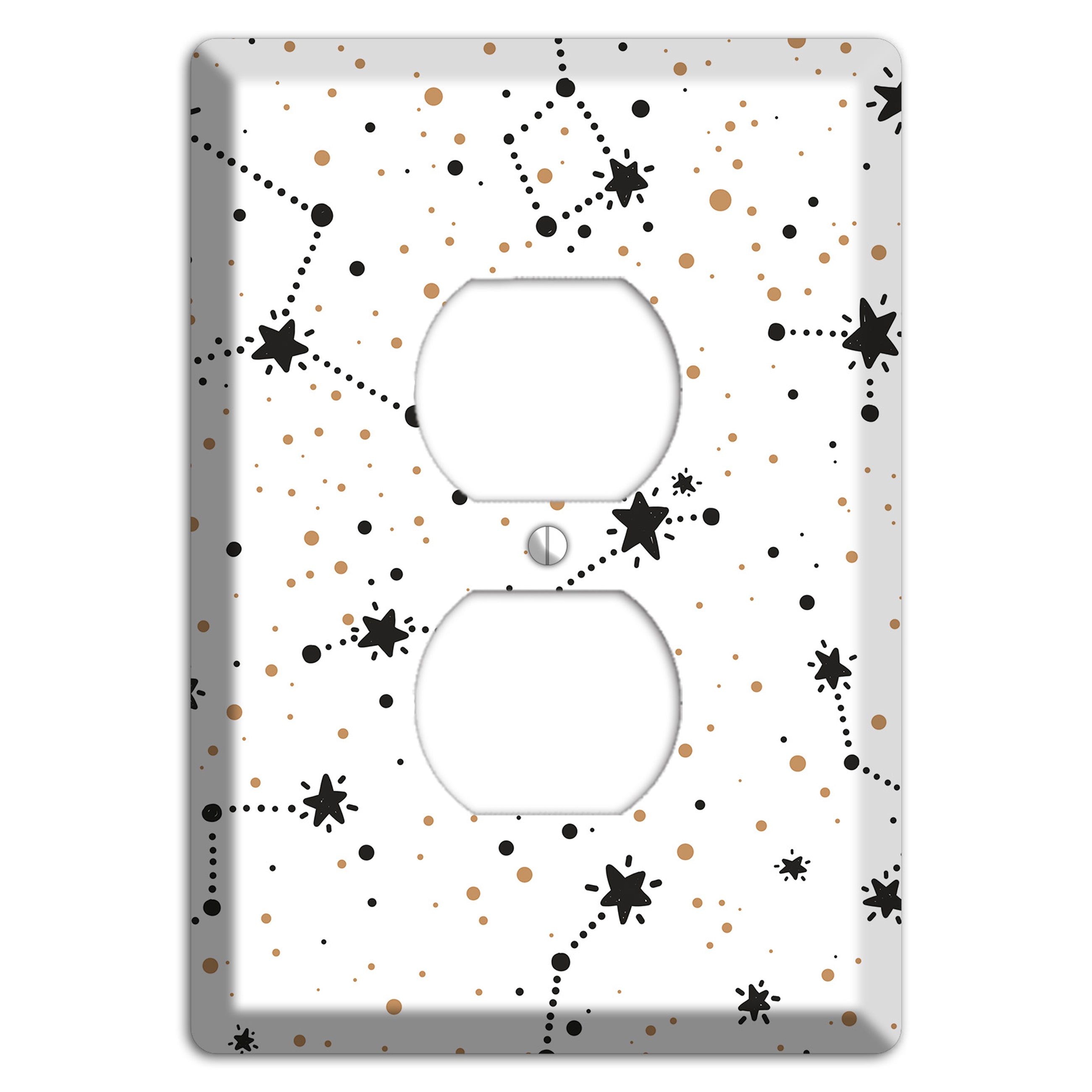 Constellations White Duplex Outlet Wallplate