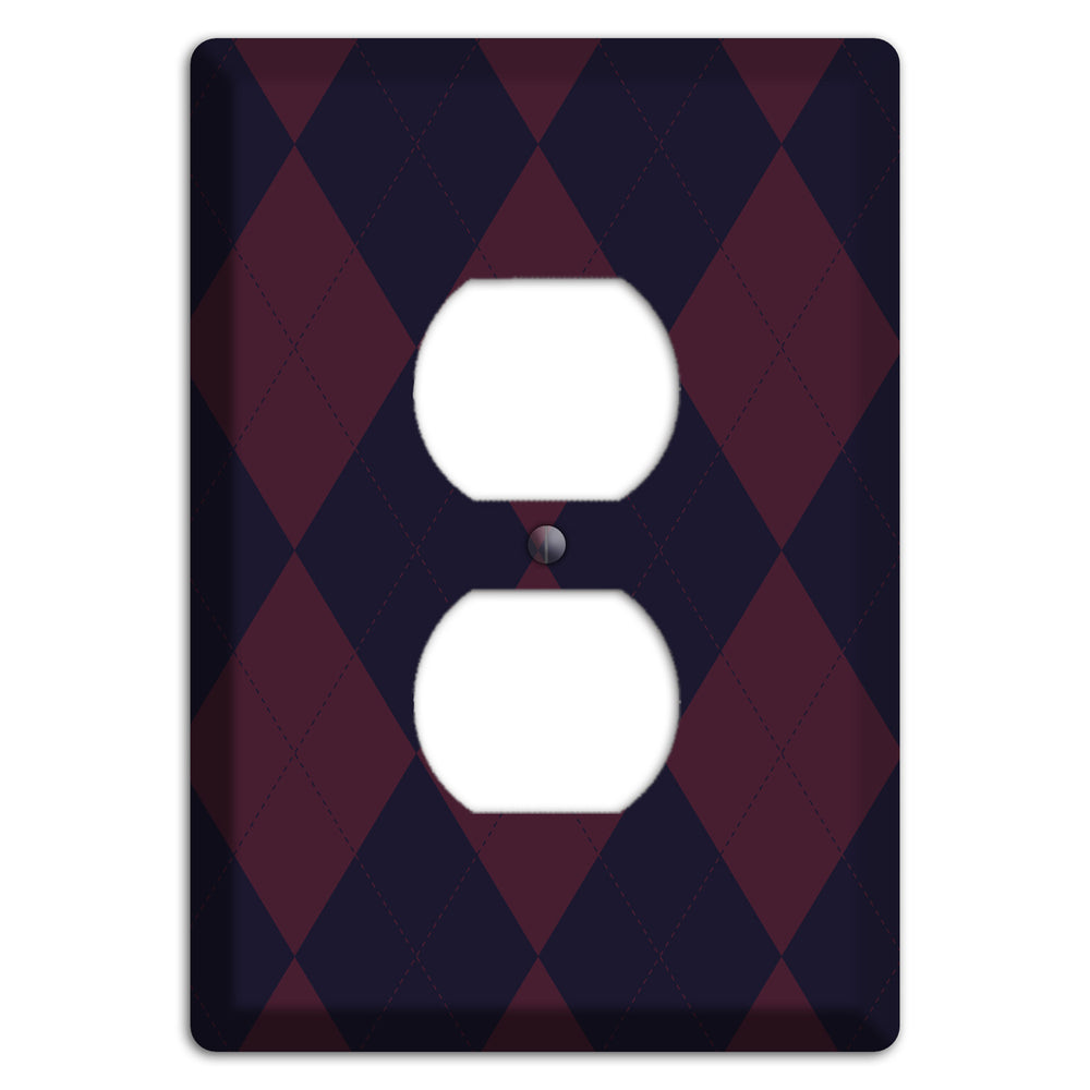 Dark Purple Argyle Duplex Outlet Wallplate