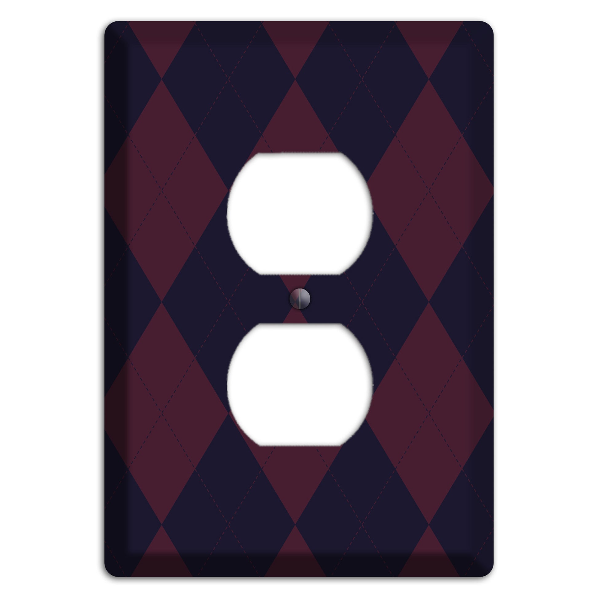 Dark Purple Argyle Duplex Outlet Wallplate