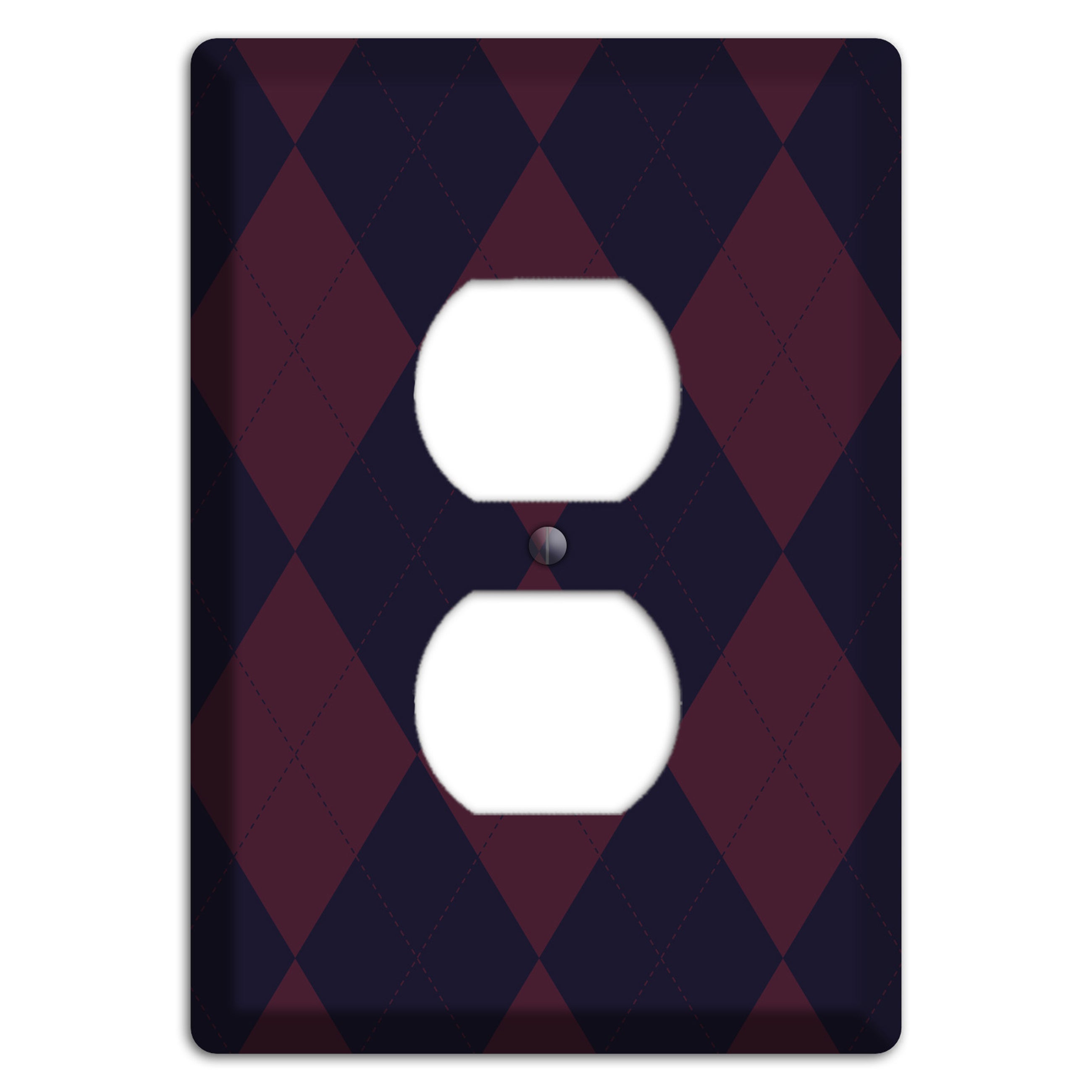 Dark Purple Argyle Duplex Outlet Wallplate