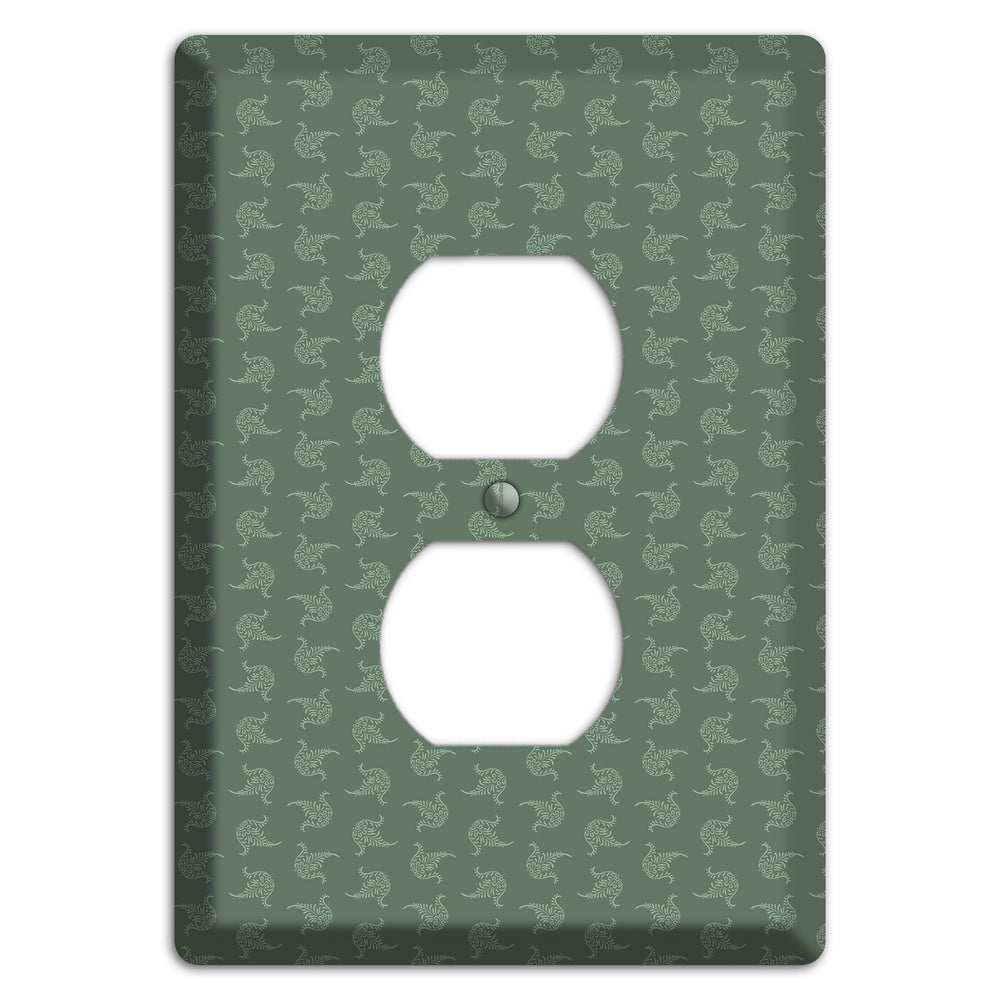 Moss Tiny Trefoil Cartouche Duplex Outlet Wallplate