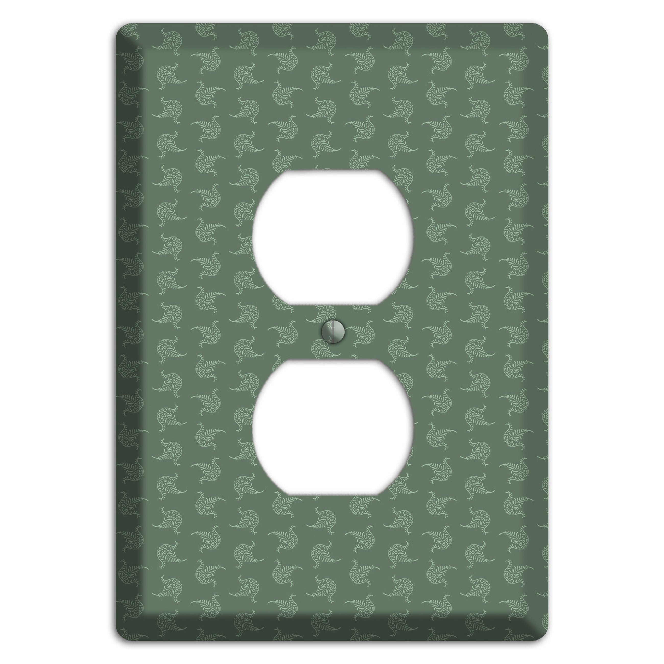 Moss Tiny Trefoil Cartouche Duplex Outlet Wallplate