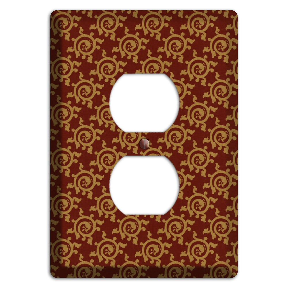 Asian Swirl Pattern Duplex Outlet Wallplate