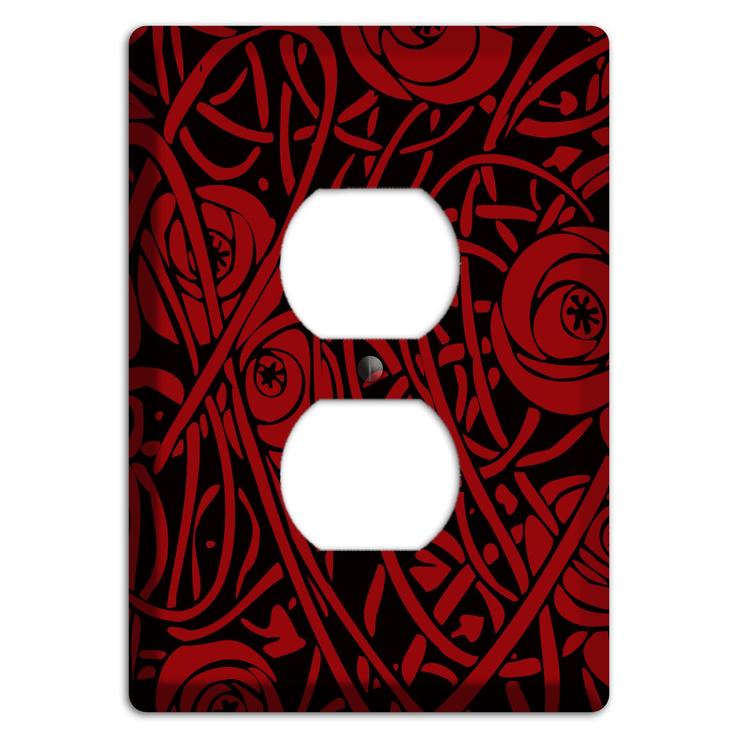 Red Deco Floral Duplex Outlet Wallplate