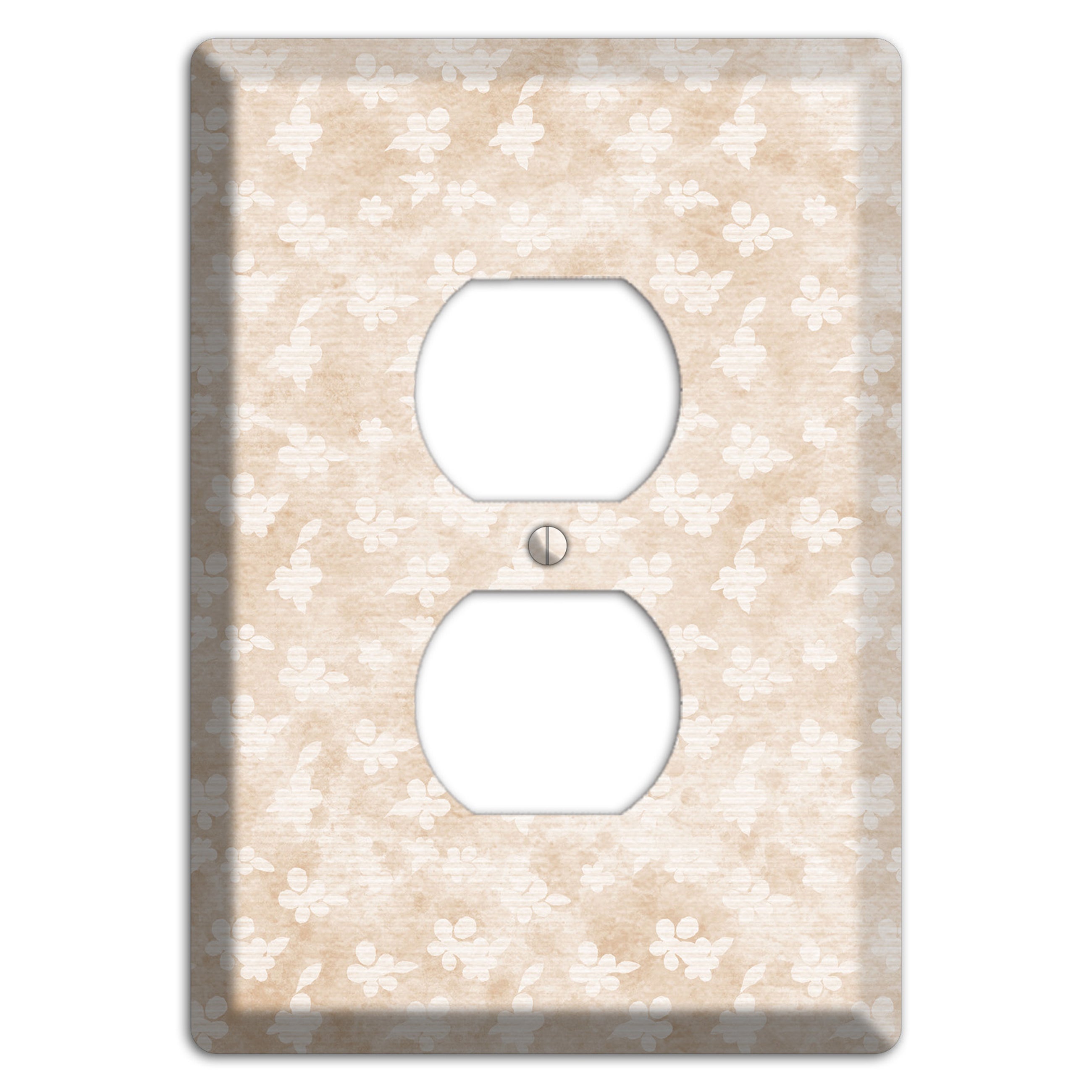White Linen Neutral Texture Duplex Outlet Wallplate