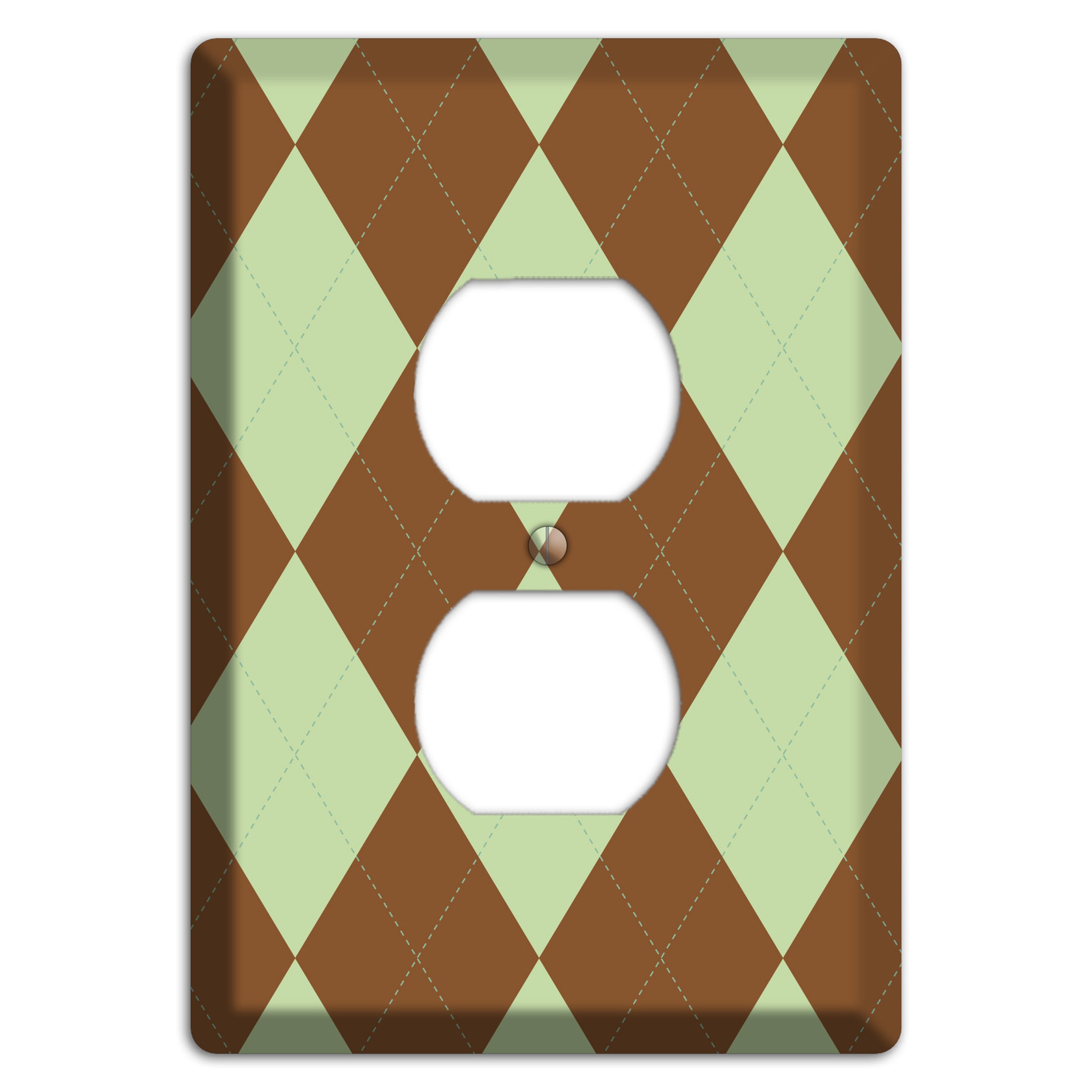 Brown Argyle Duplex Outlet Wallplate