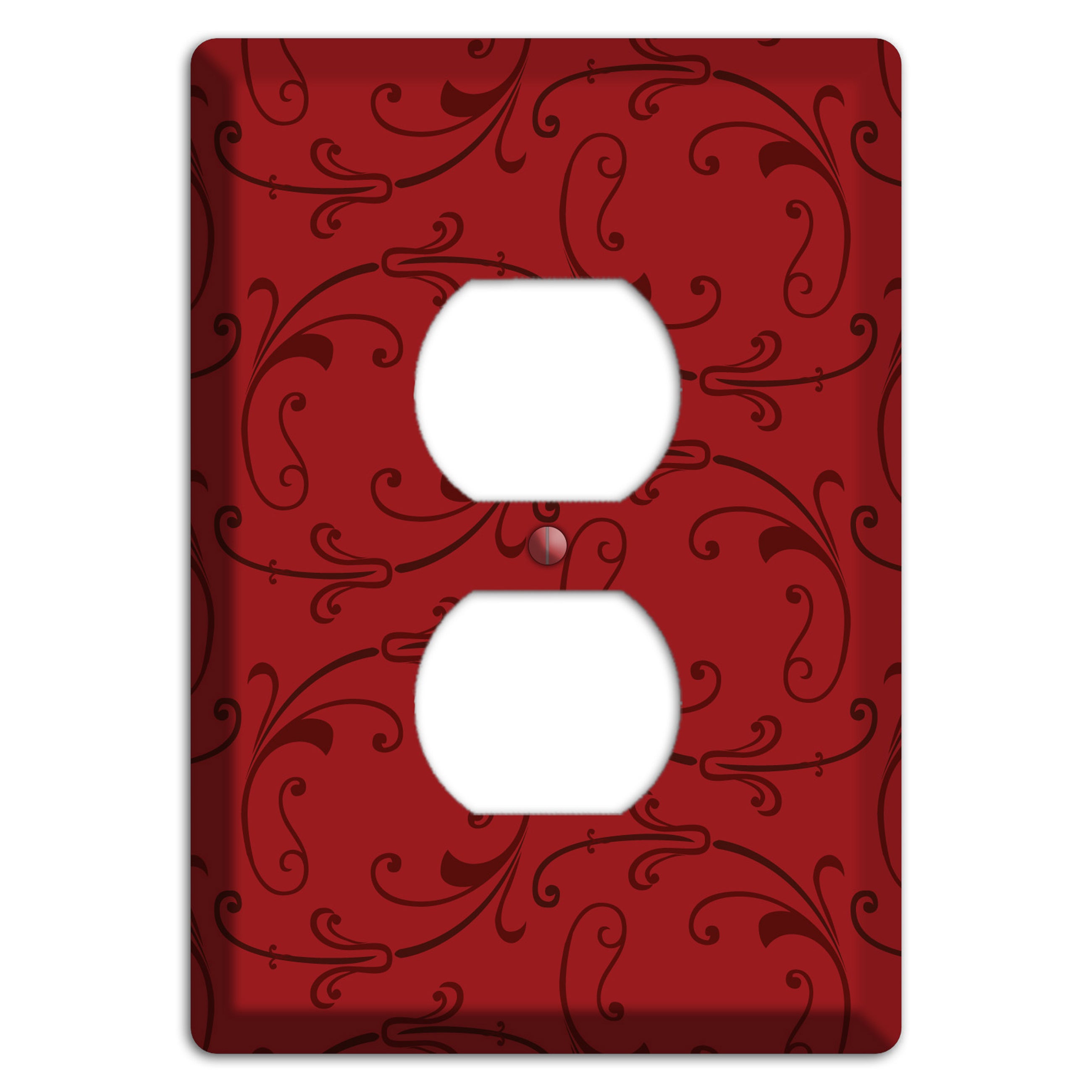 Red Victorian Sprig Duplex Outlet Wallplate