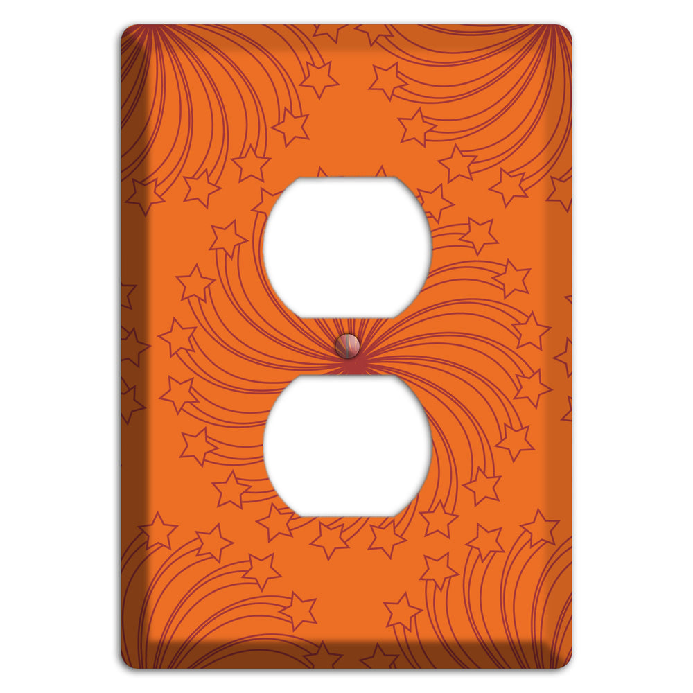 Multi Orange Star Swirl Duplex Outlet Wallplate