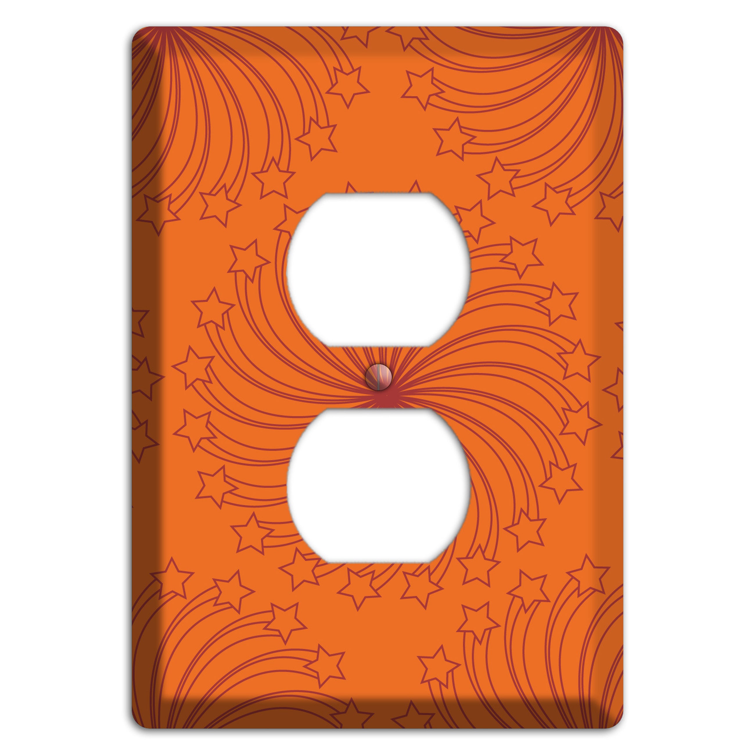 Multi Orange Star Swirl Duplex Outlet Wallplate