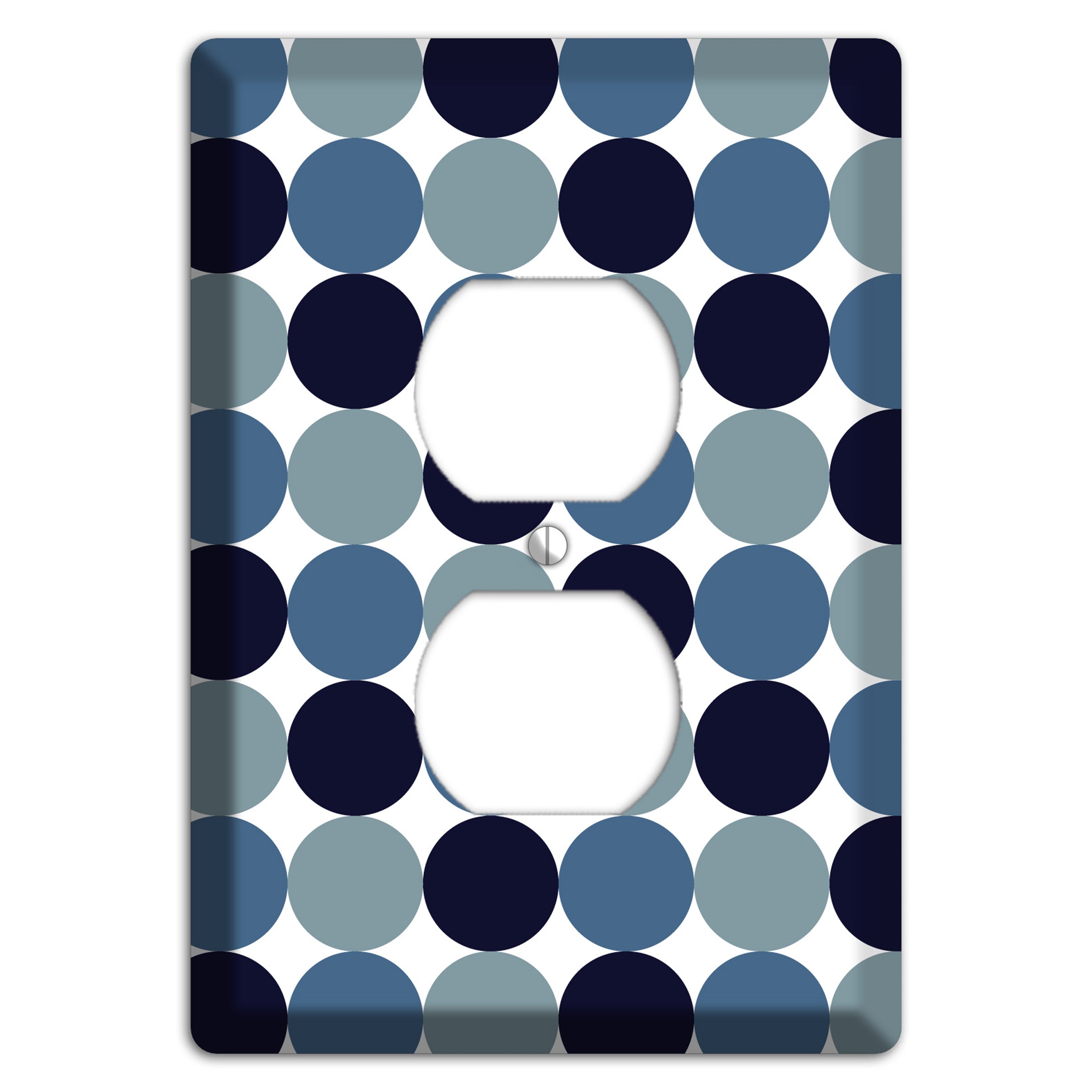 Multi Dusty Blue Tiled Dots Duplex Outlet Wallplate