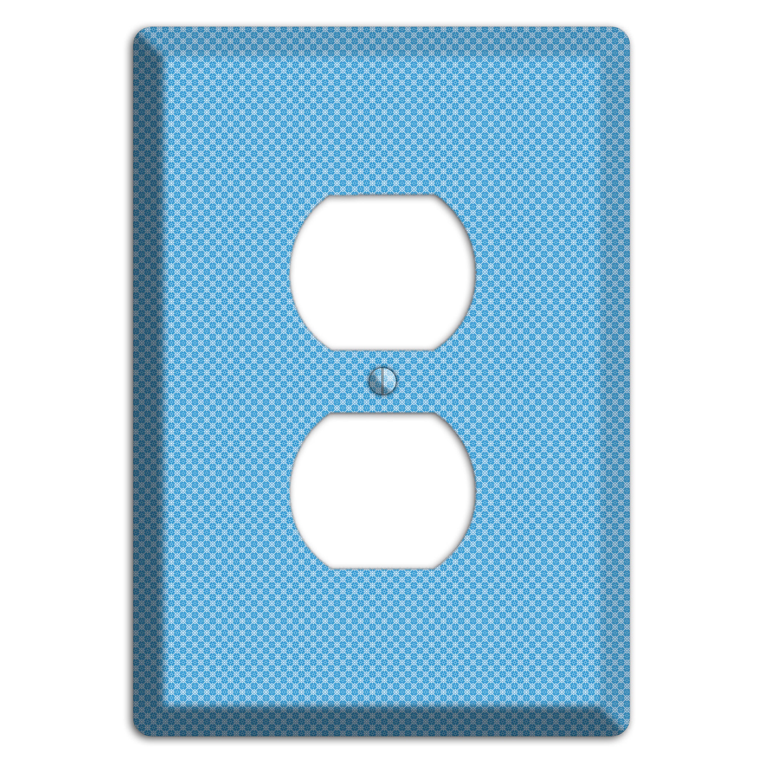 Light Blue Tiny Check Duplex Outlet Wallplate