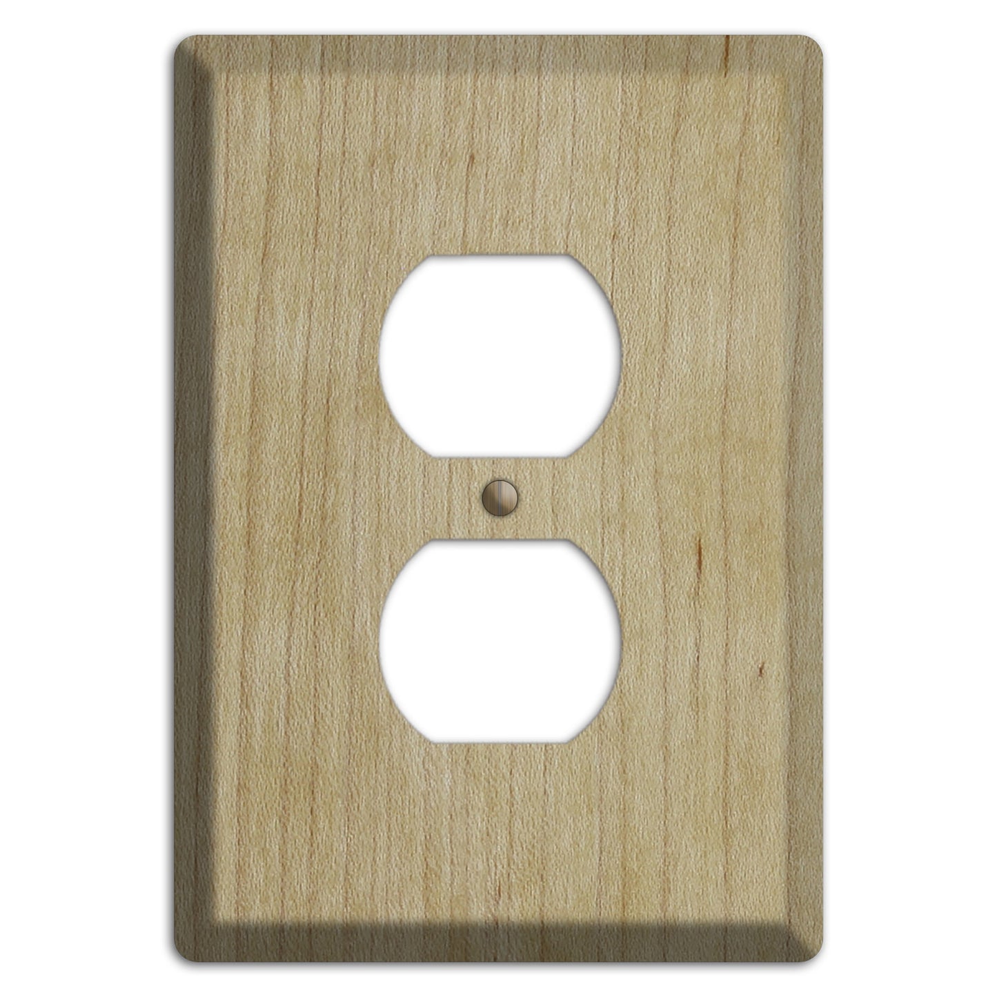 Unfinished Maple Wood Duplex Outlet Cover Plate