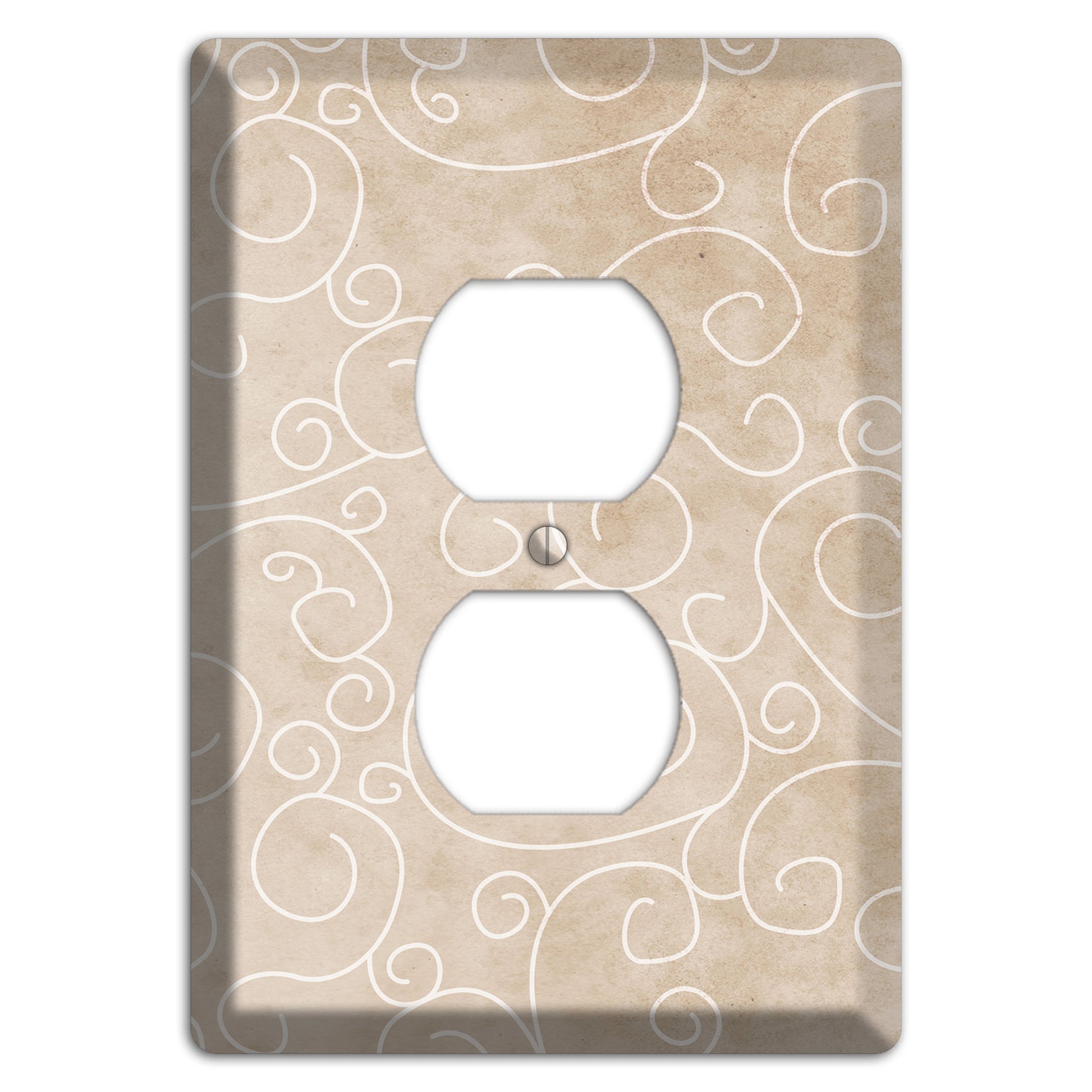 Wafer Neutral Texture Duplex Outlet Wallplate