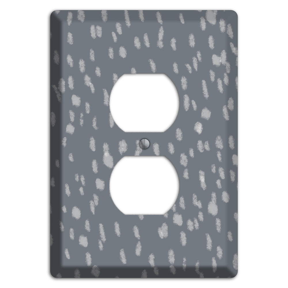 Gray and White Speckle Duplex Outlet Wallplate