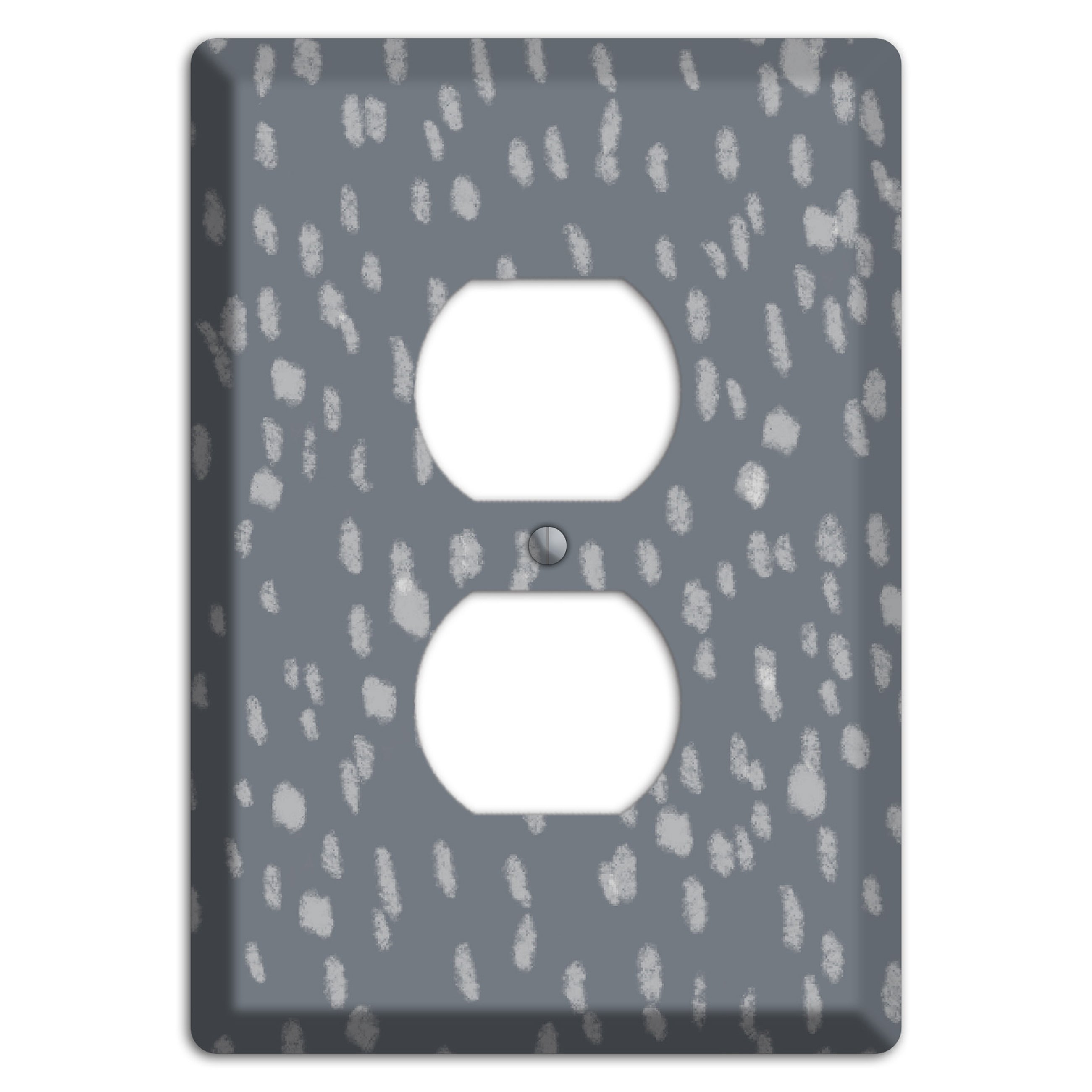 Gray and White Speckle Duplex Outlet Wallplate