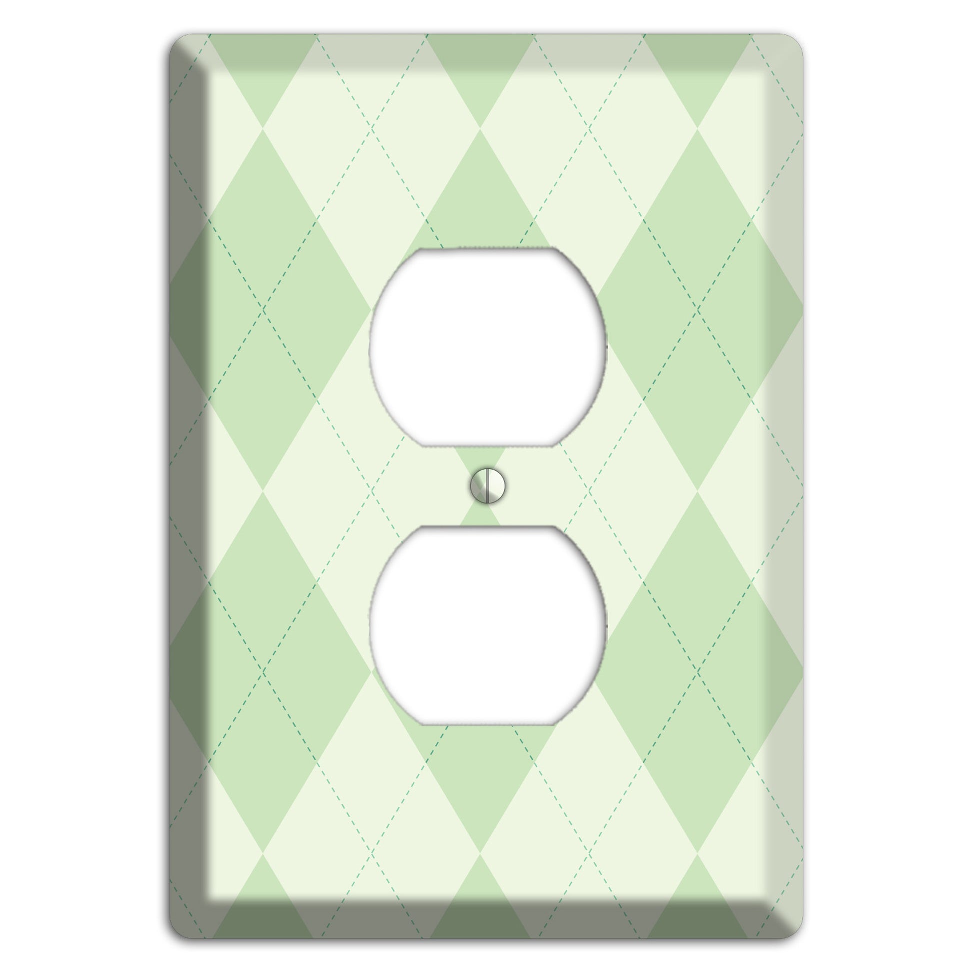 Light Green Argyle Duplex Outlet Wallplate
