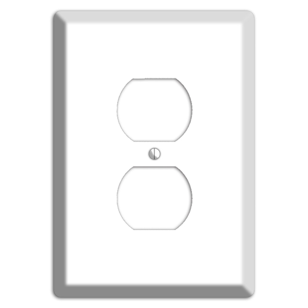 White Metal Duplex Outlet Wallplate
